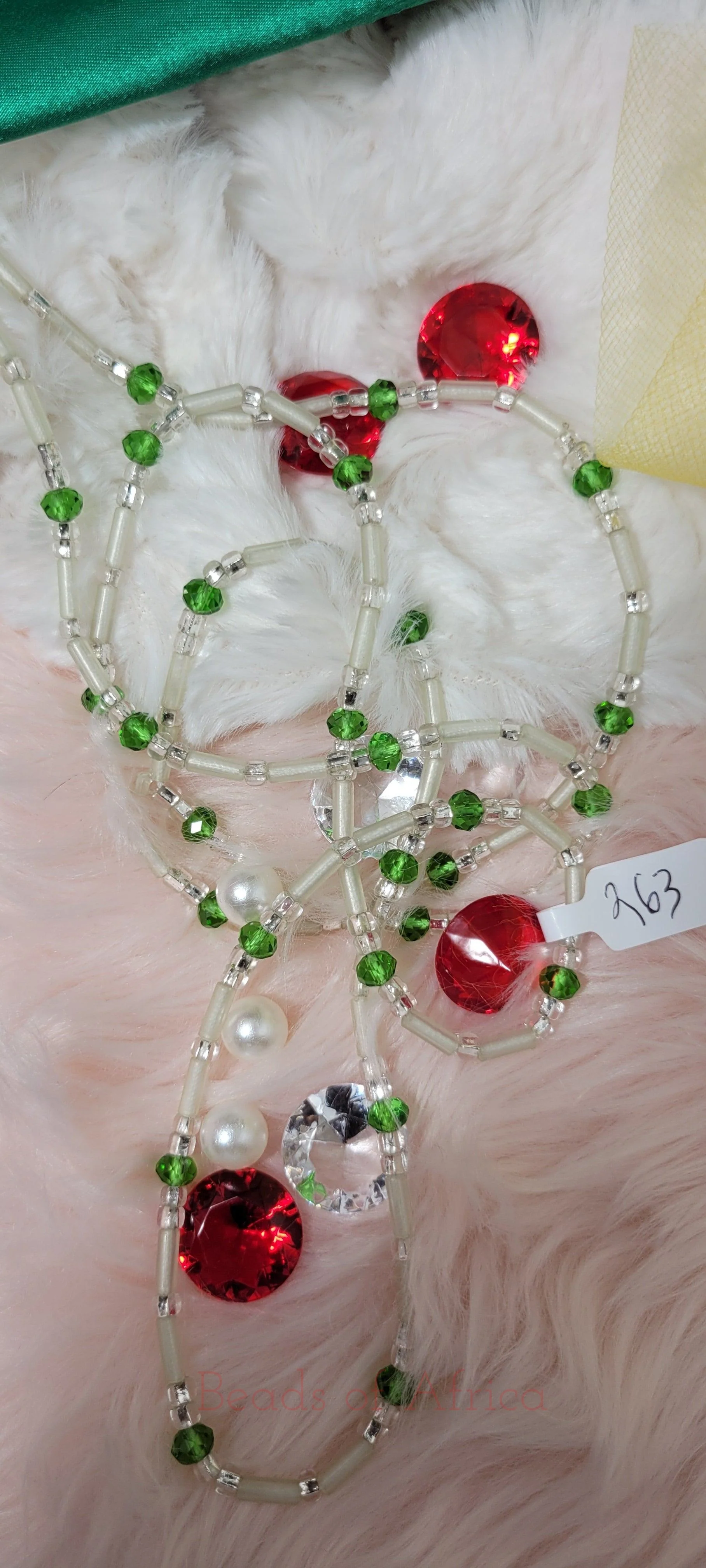 Tubular Green Gems Glow In The Dark Waist Beads