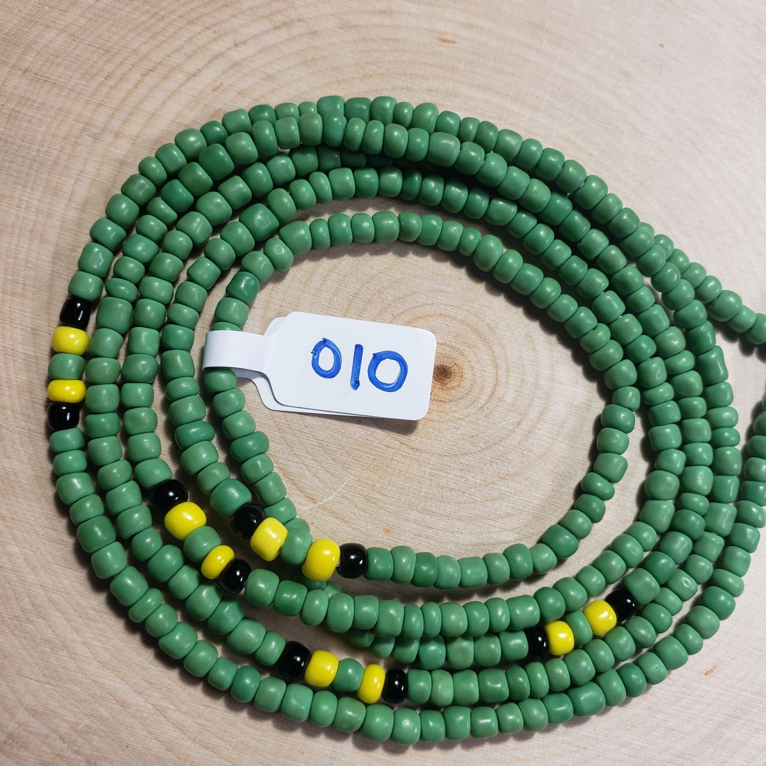 Green with Touch Of Jamaica Mixed Waist Beads