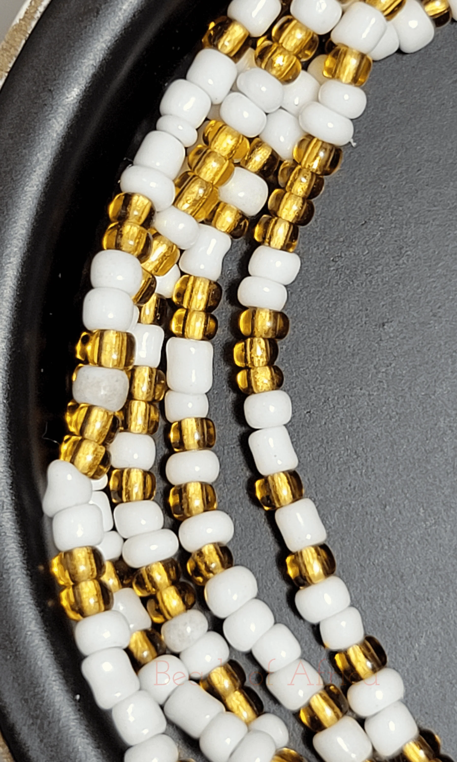 Gold and White Waist Beads