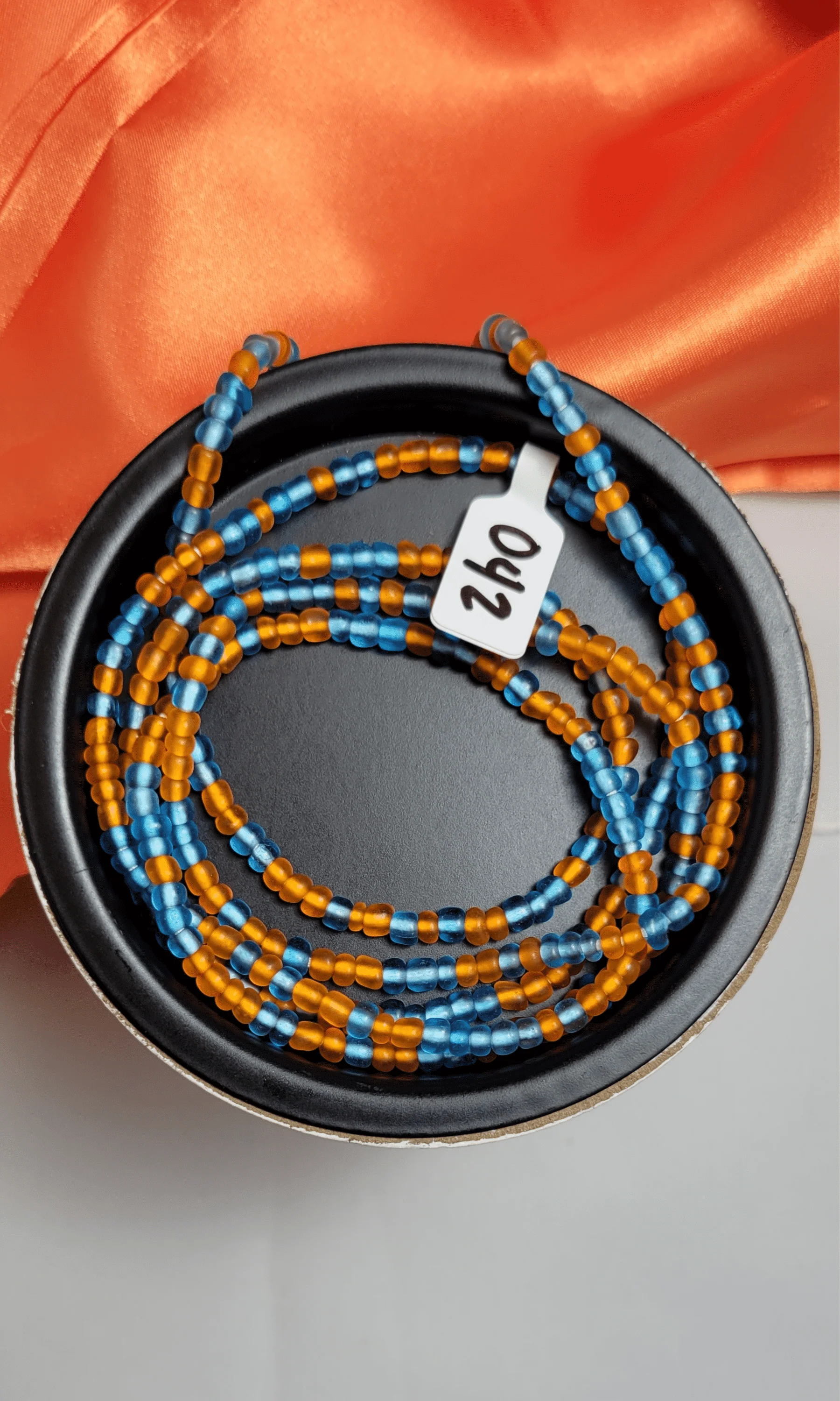 Blue and Orange Opaque Waist Beads