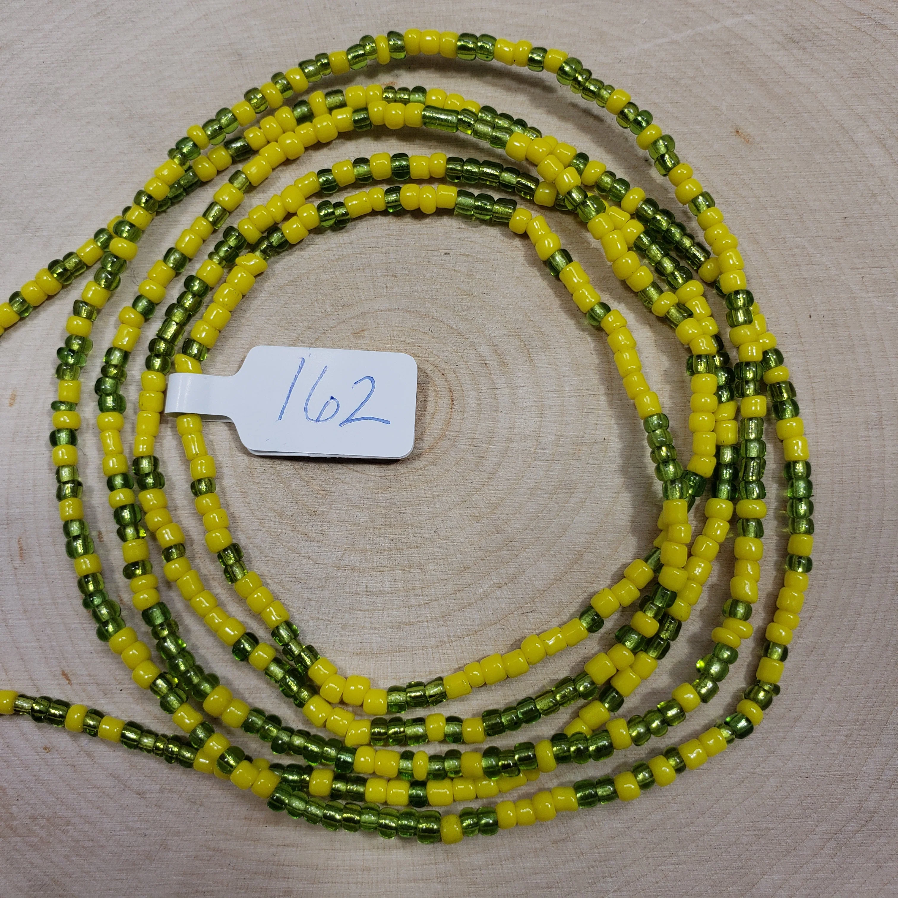 Yellow and Crystal Green Waist Beads