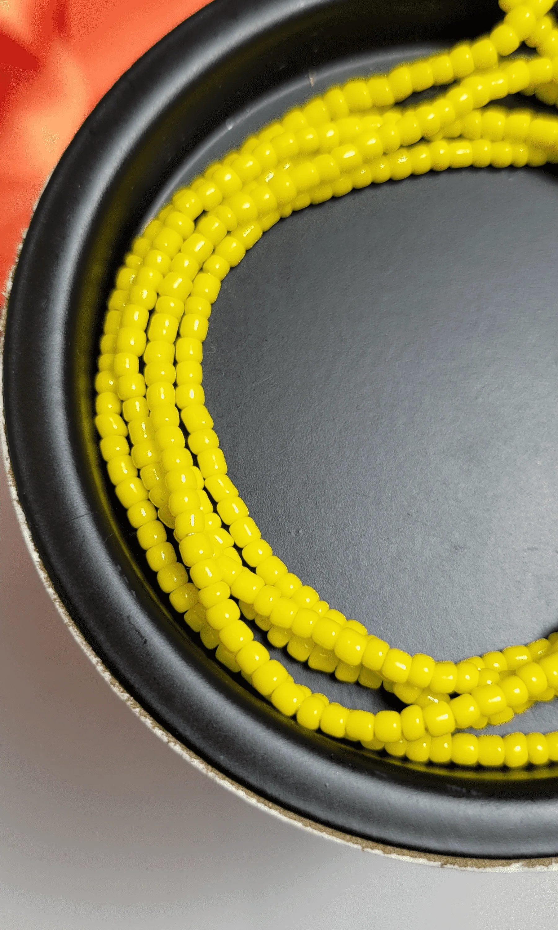 Round All Yellow Solid Colors Waist Beads
