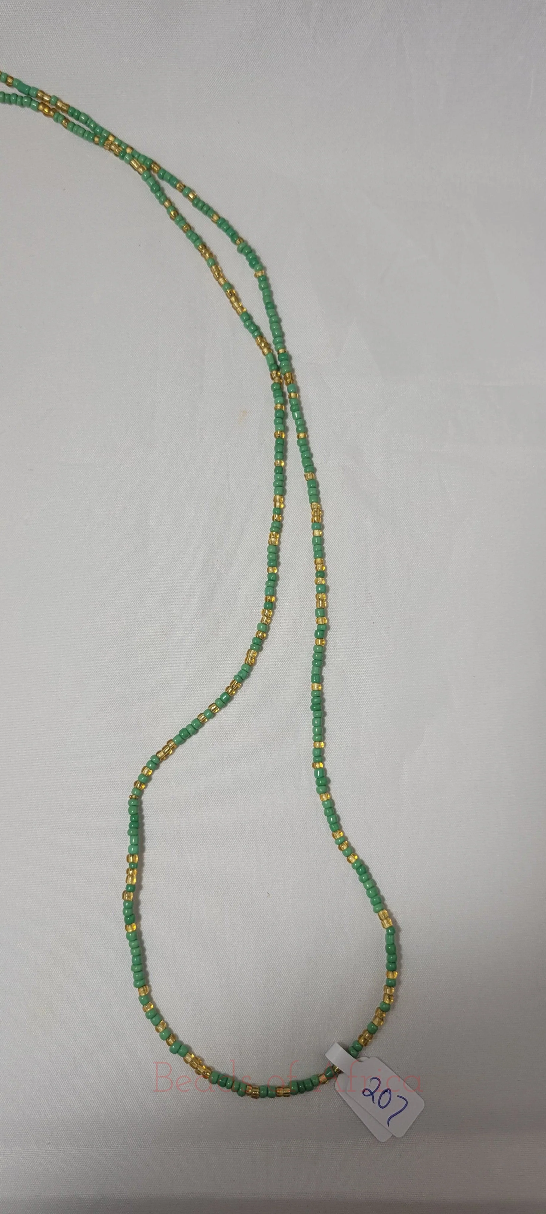 Green and Gold Waist Beads