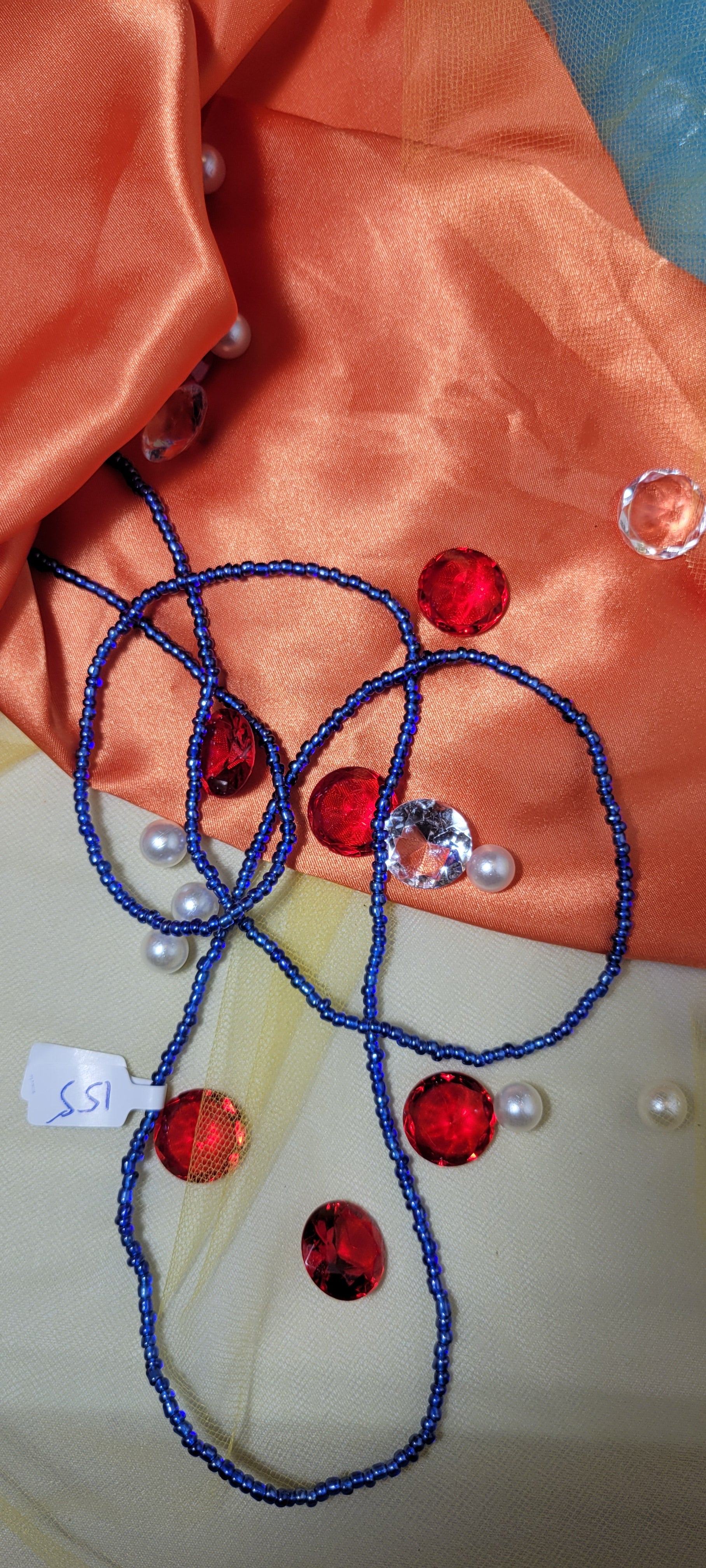 Shiny Double Toned Blue Waist Beads