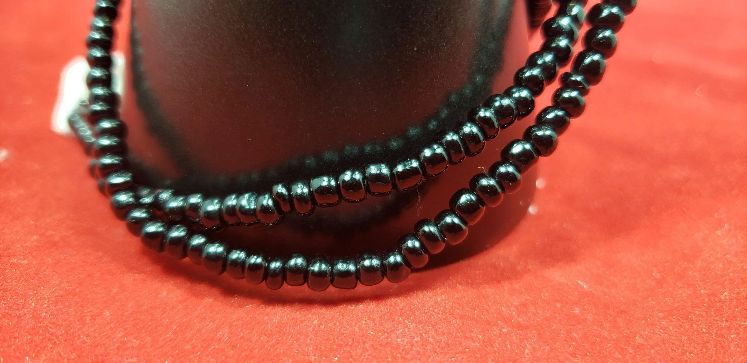Solid Black Thick Waist Beads