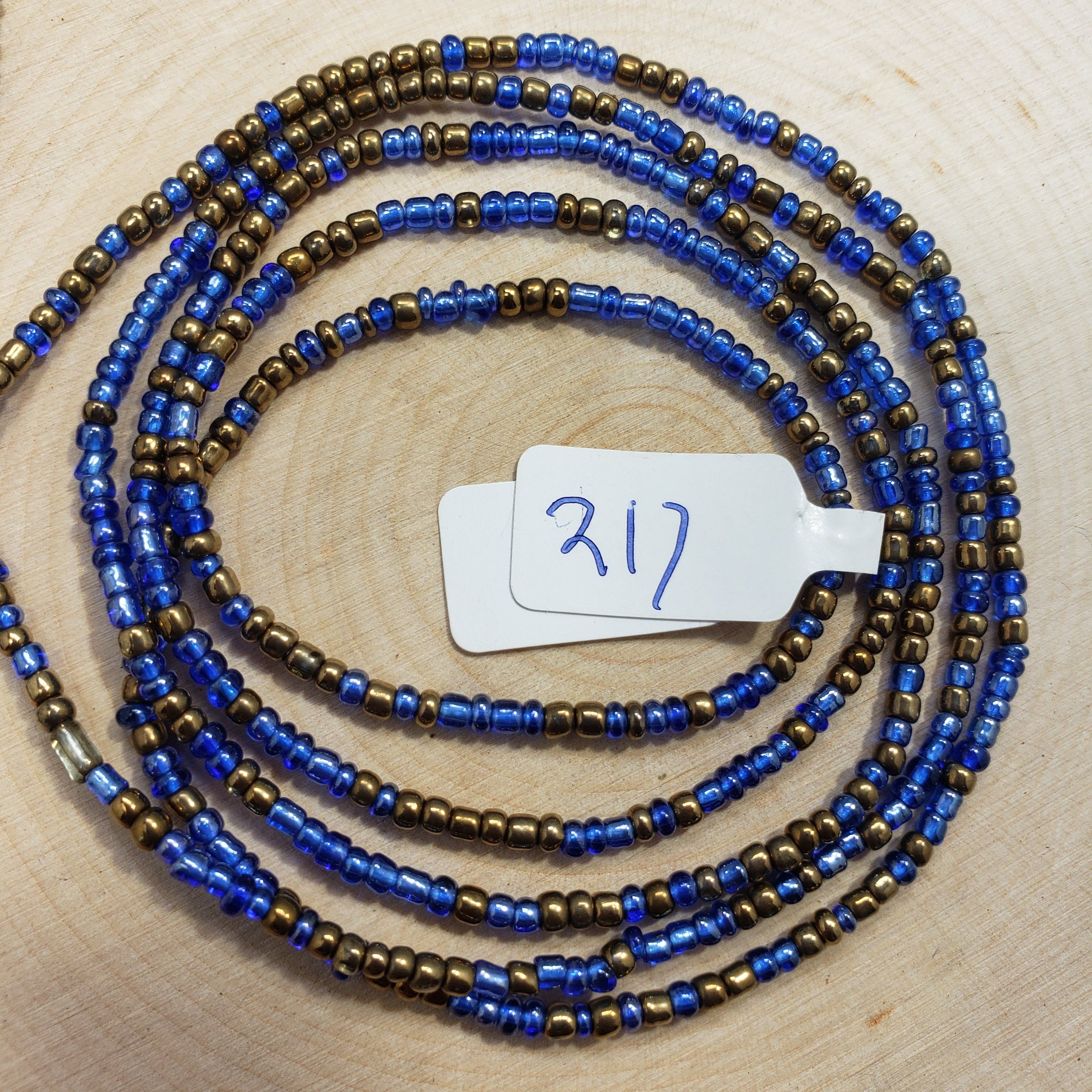 Blue and Deep Brown Waist Beads