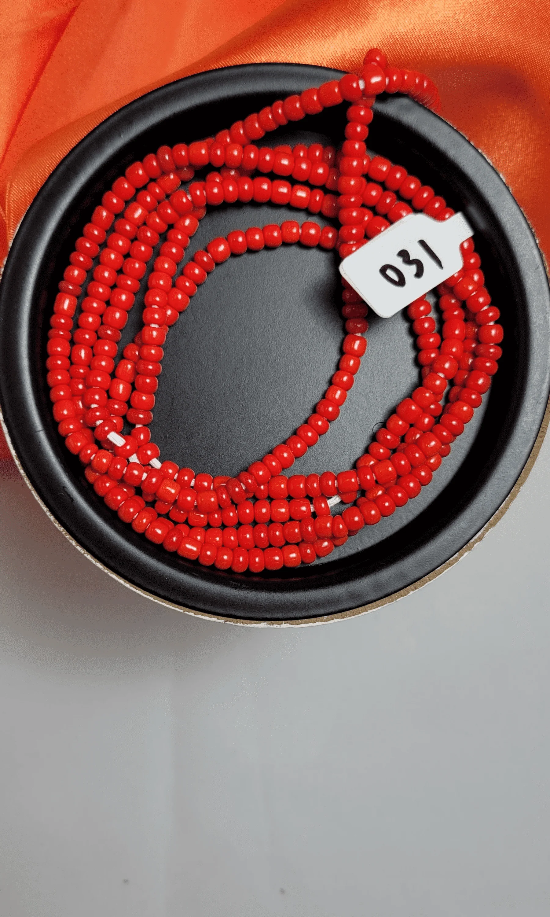 Solid Red Thick Waist Beads