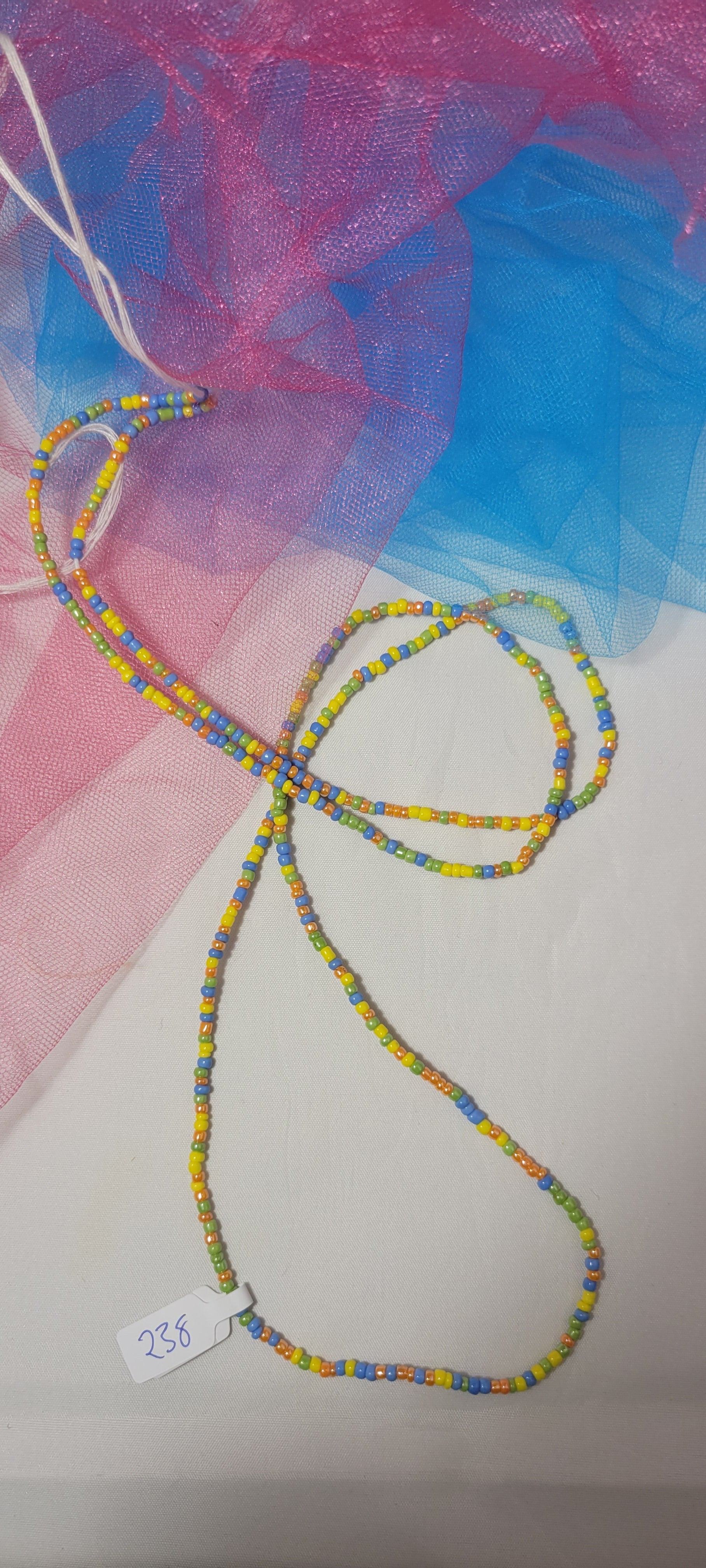 Yellow, Green, Blue and Orange Shiny Waist Beads