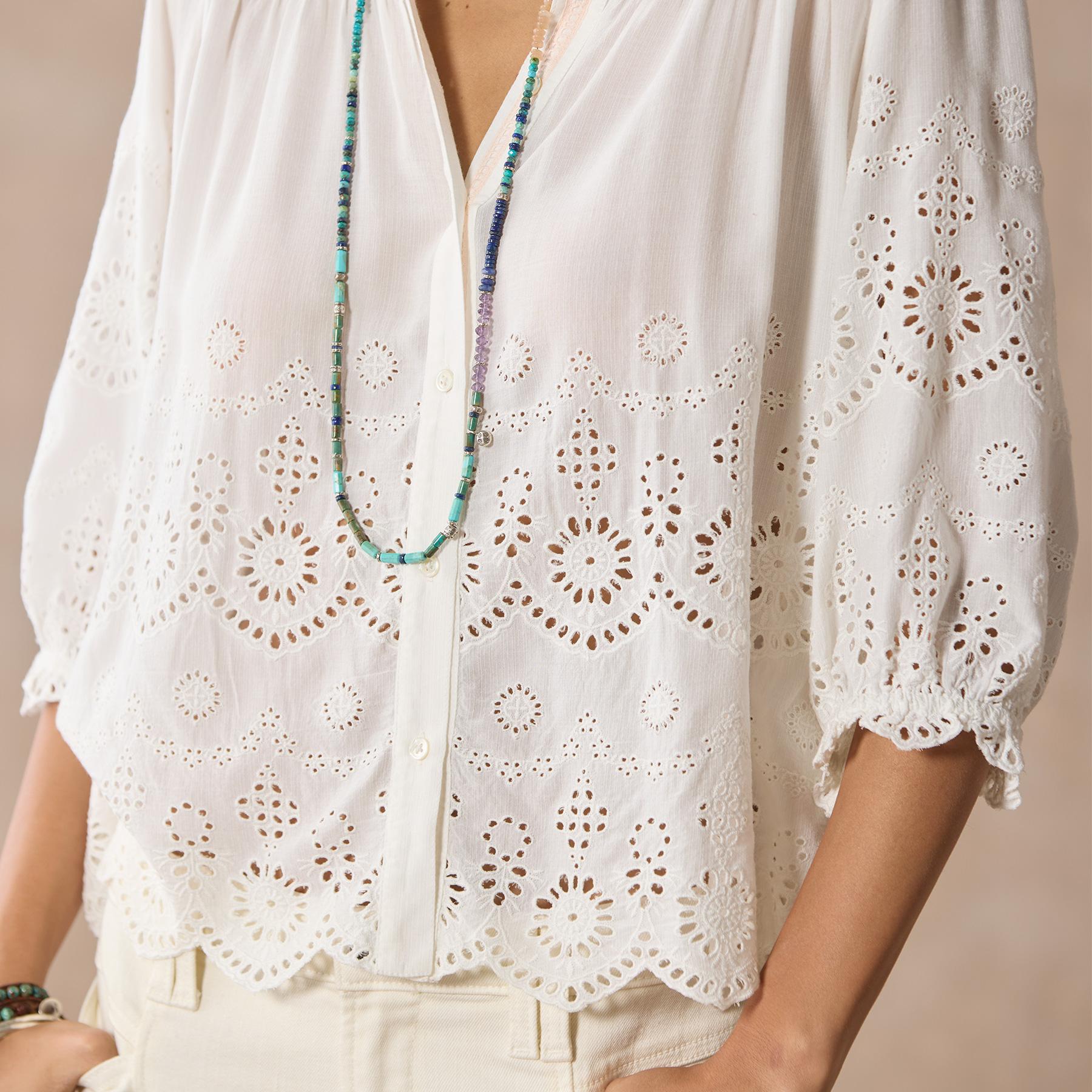 sundance-Arabella Eyelet Shirt, Petite-Sundance Outlet