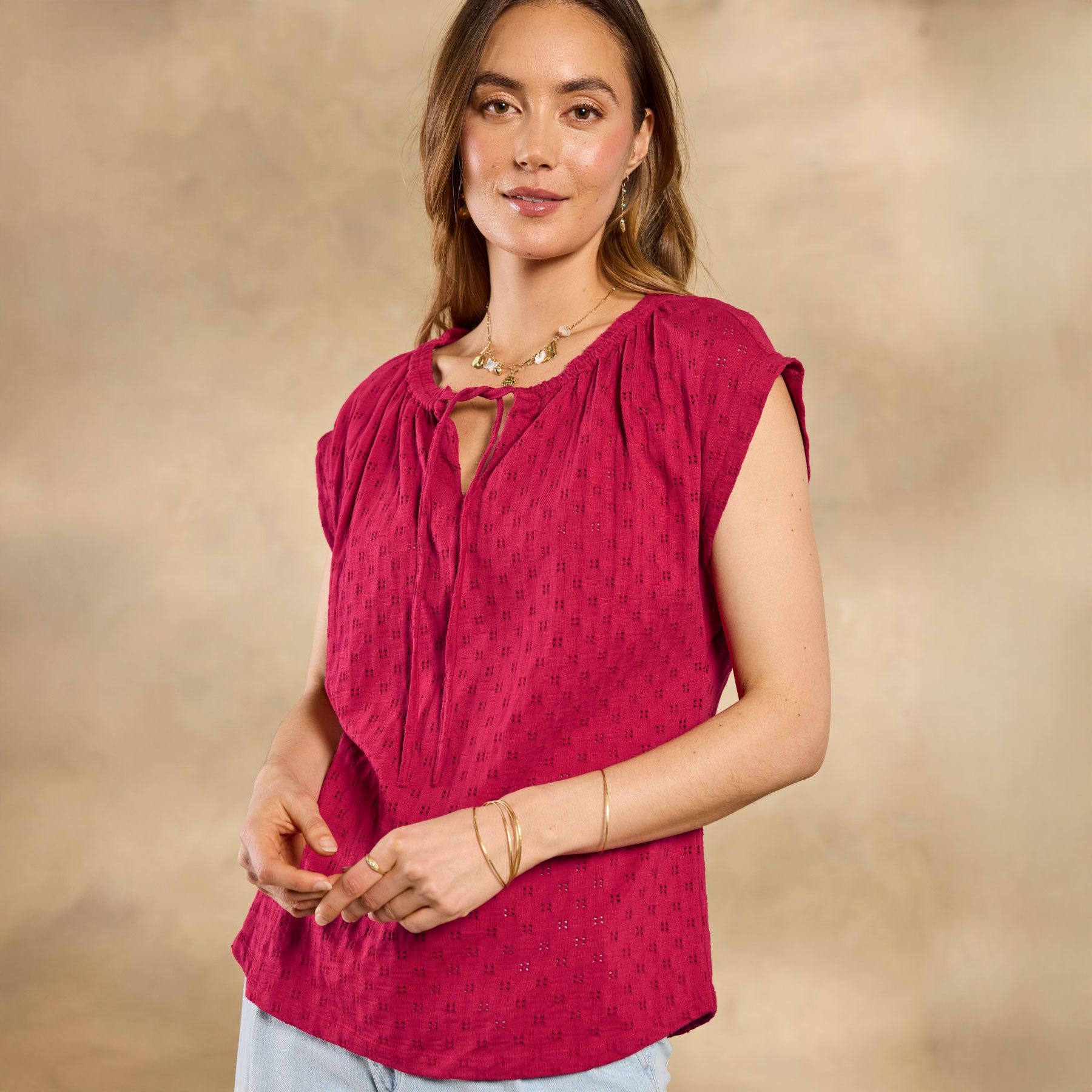 sundance-Gia Eyelet Tee-Sundance Outlet