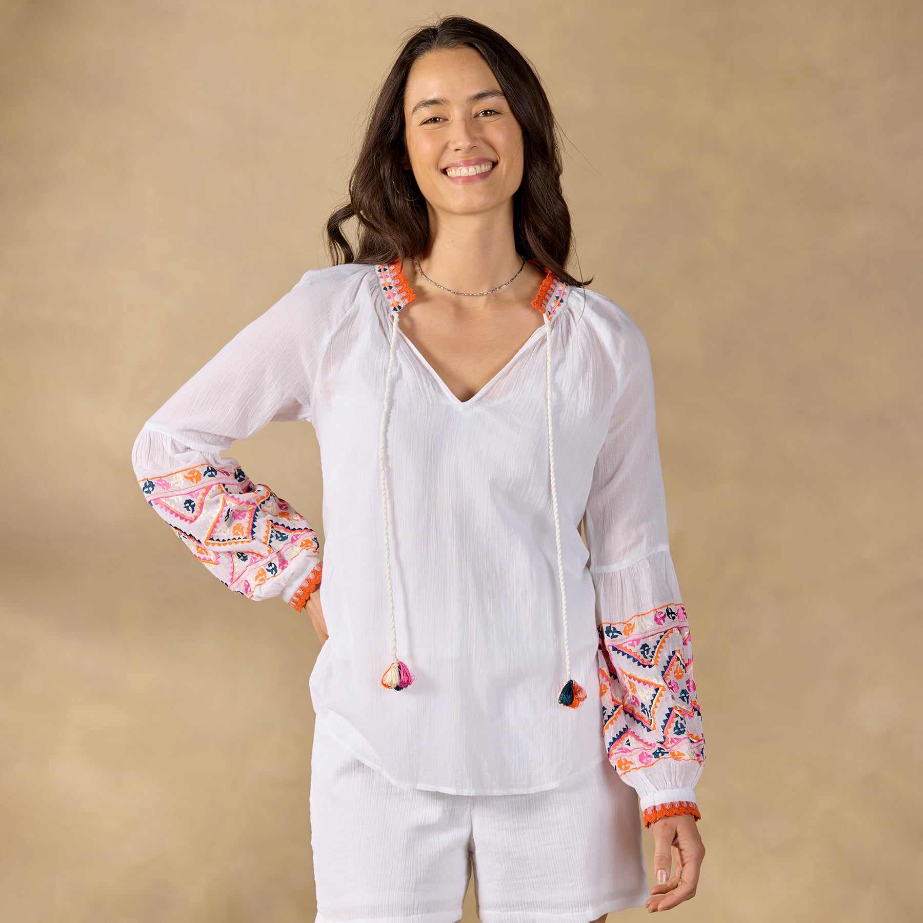 sundance-Leda Embroidered Top-Sundance Outlet