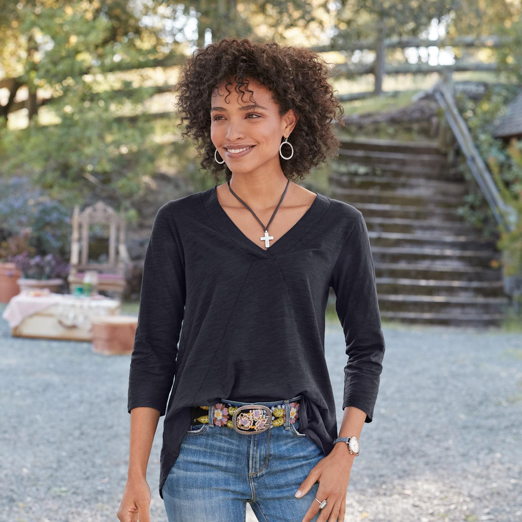 sundance-Everyday Essential Tee 3/4 Sleeve-Sundance Outlet