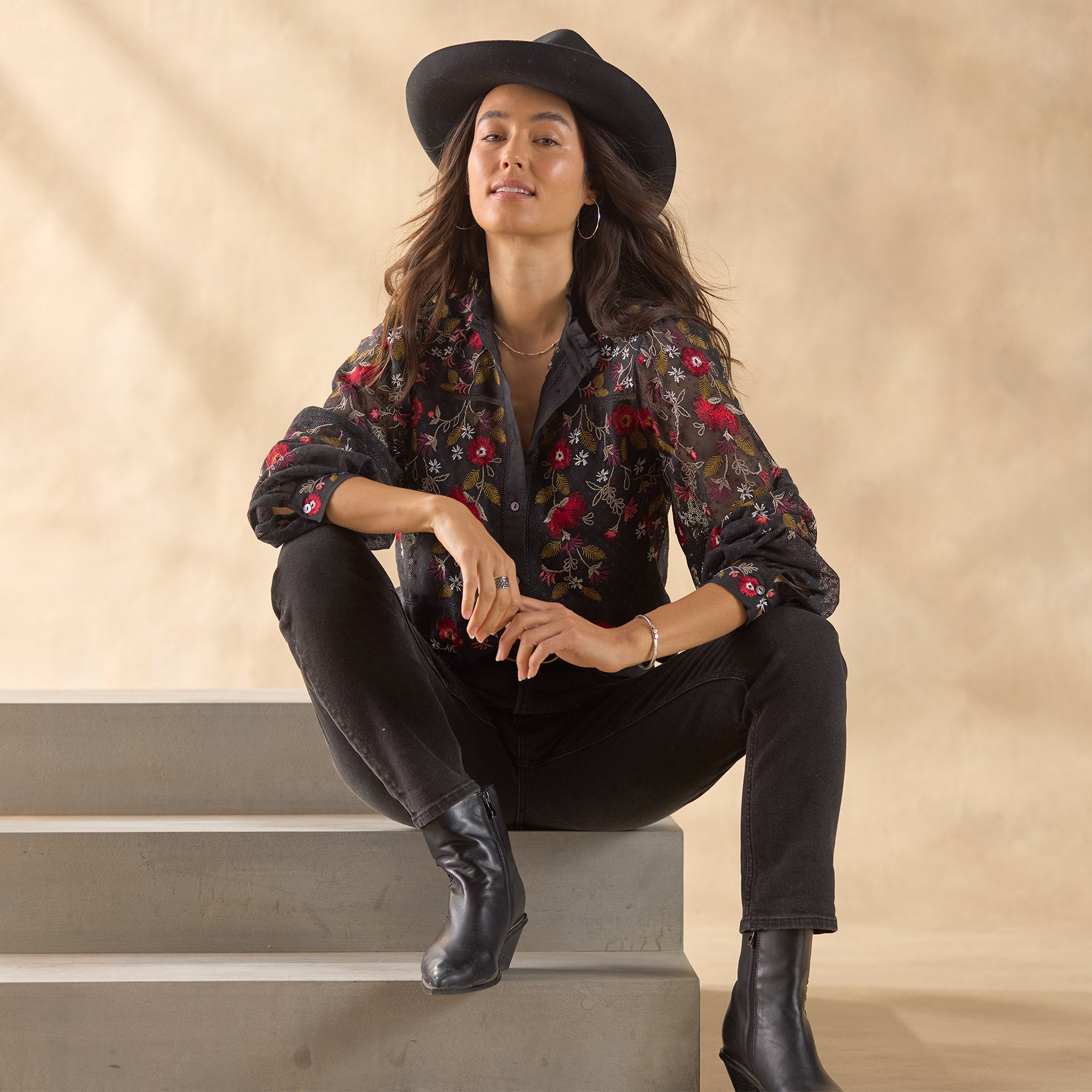 sundance-Beaumont Blooms Top, Petite-Sundance Outlet