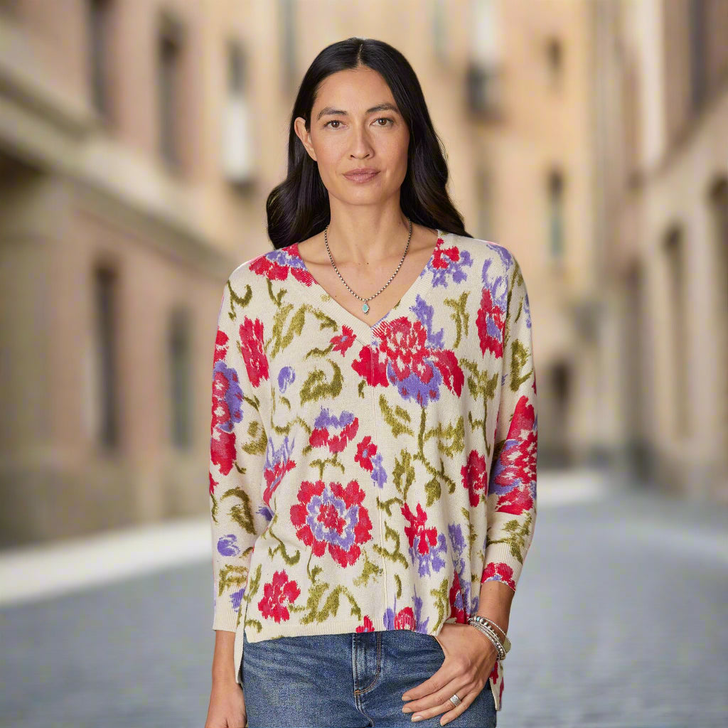sundance-Floral Johanna Sweater, Petite-Sundance Outlet