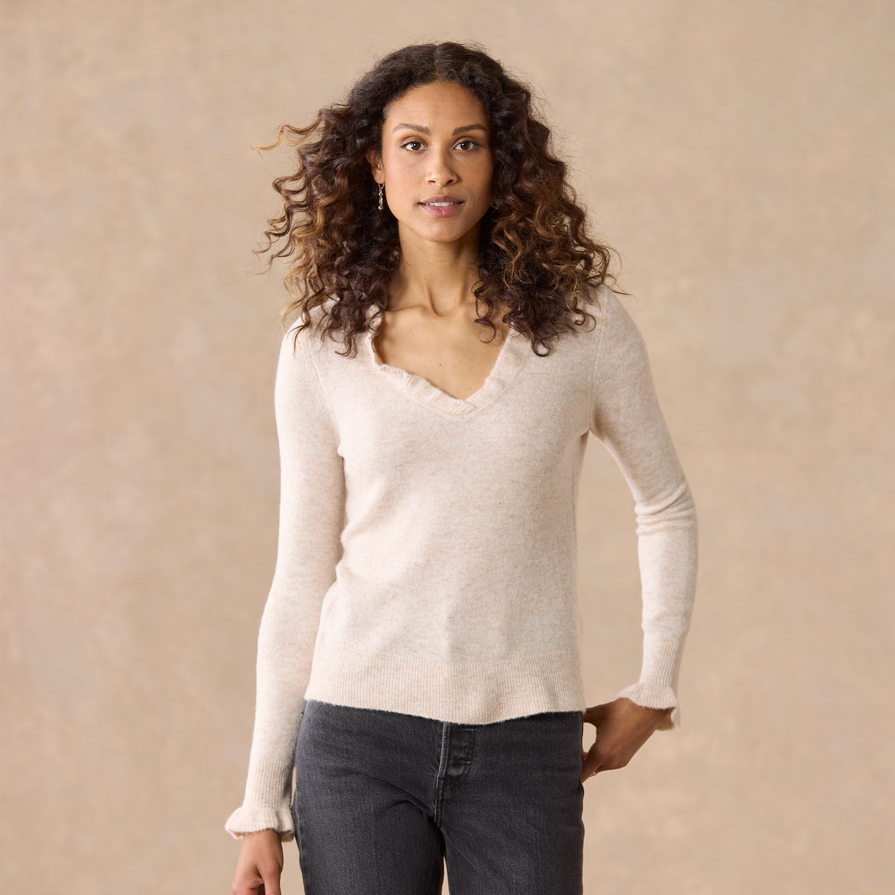 sundance-Gisella Ruffle Sweater, Petite-Sundance Outlet