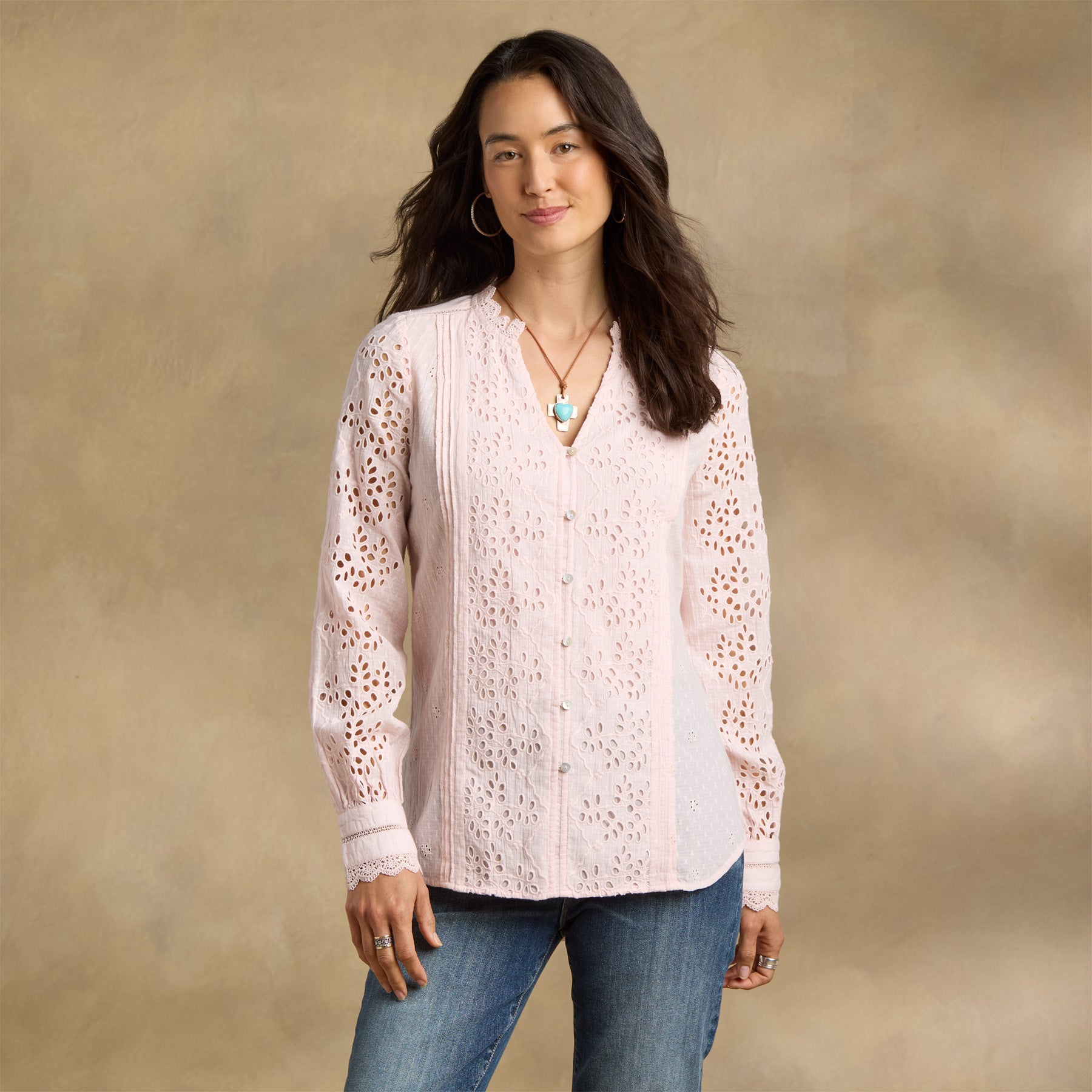 sundance-Valeria Eyelet Shirt-Sundance Outlet