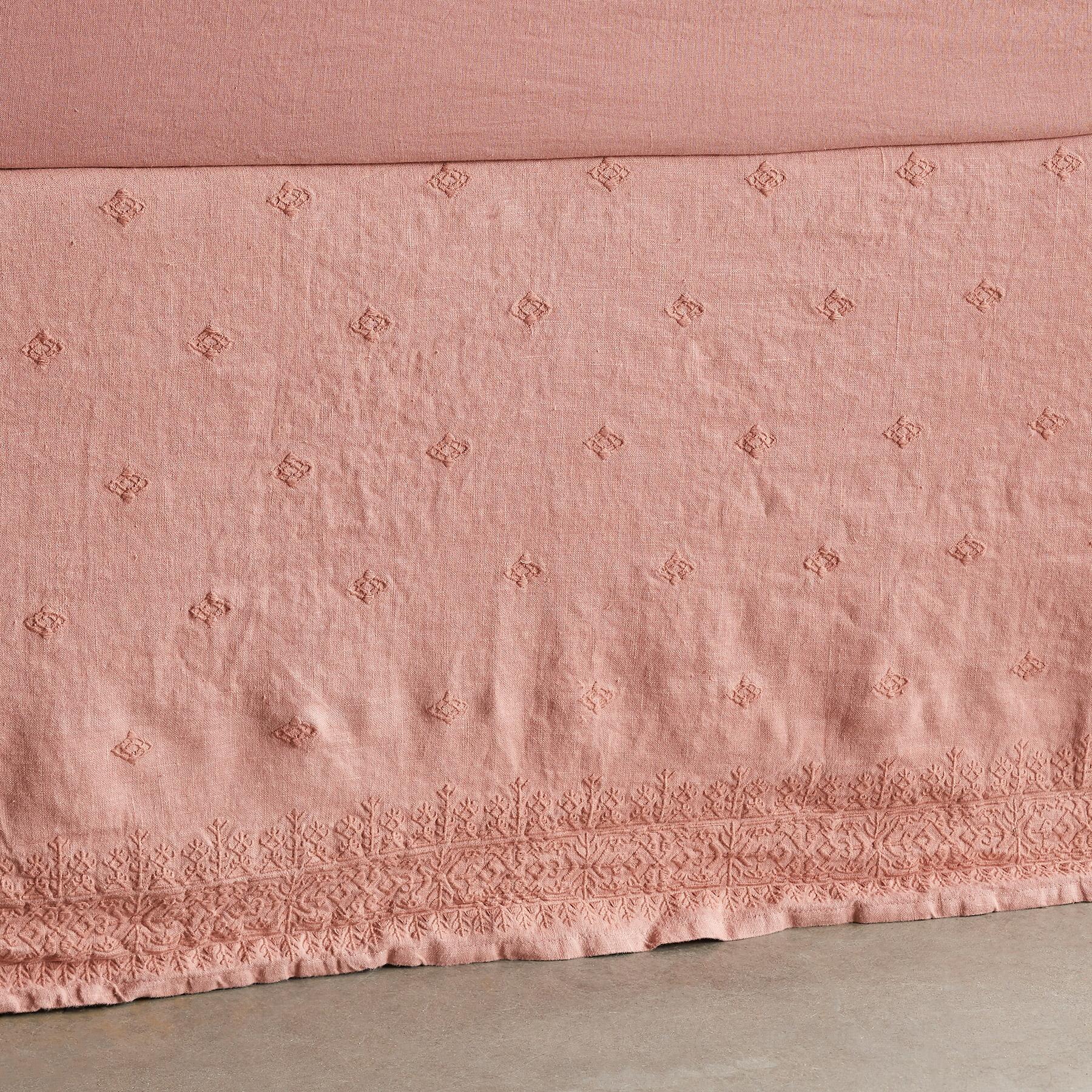 sundance-Gossamer Linen Embroidery Bedskirt-Sundance Outlet