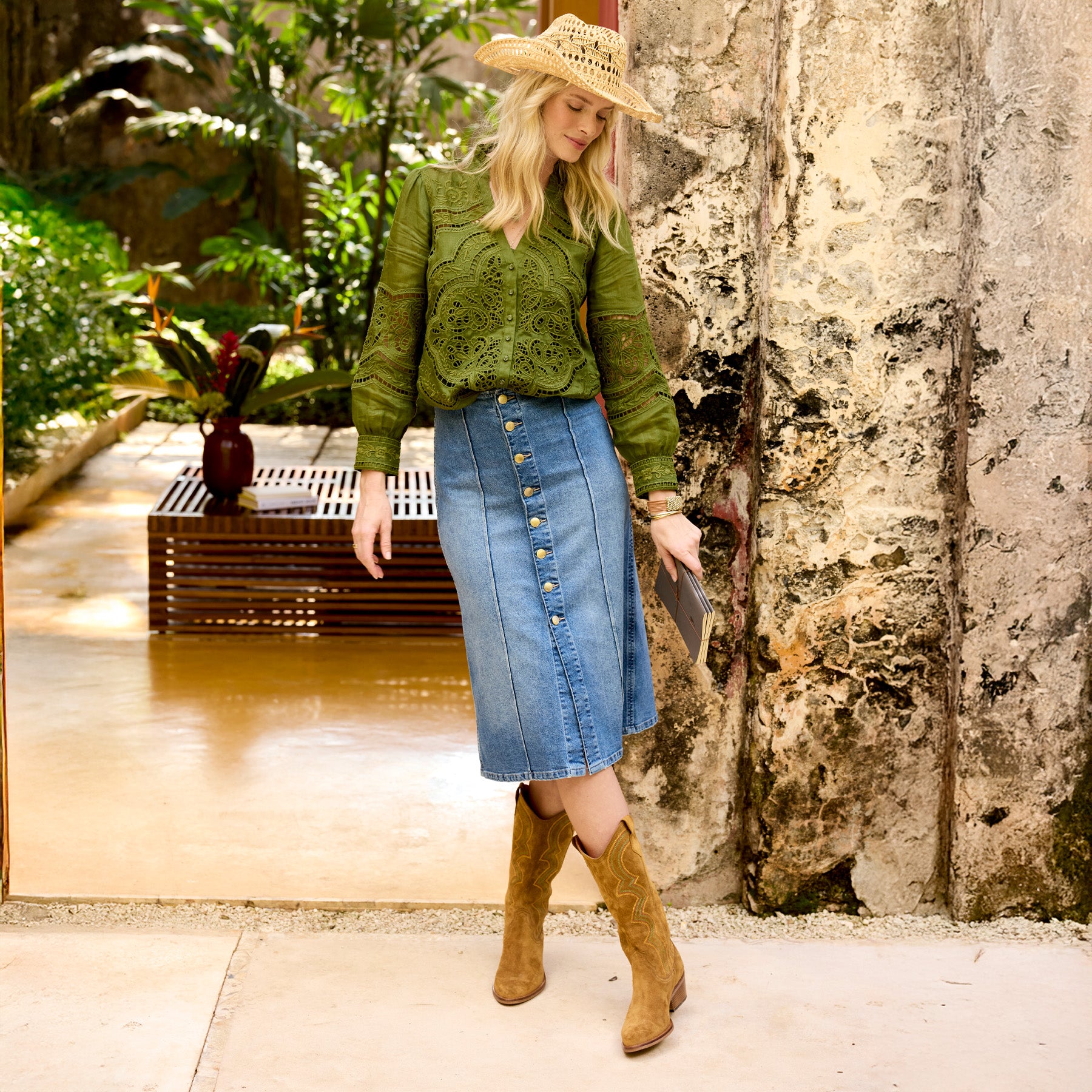 sundance-Alma Denim Skirt-Sundance Outlet