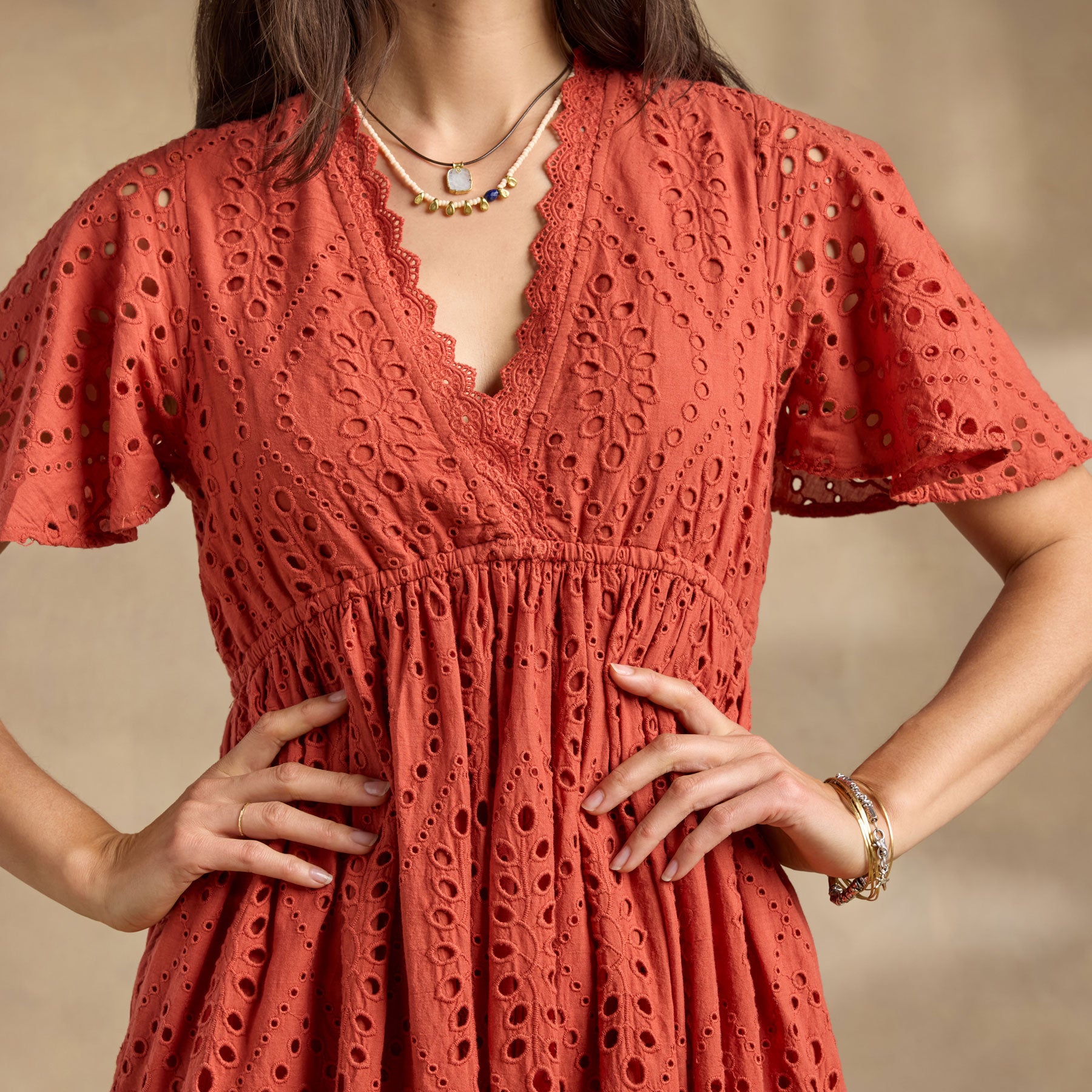 sundance-Avellino Eyelet Dress-Sundance Outlet