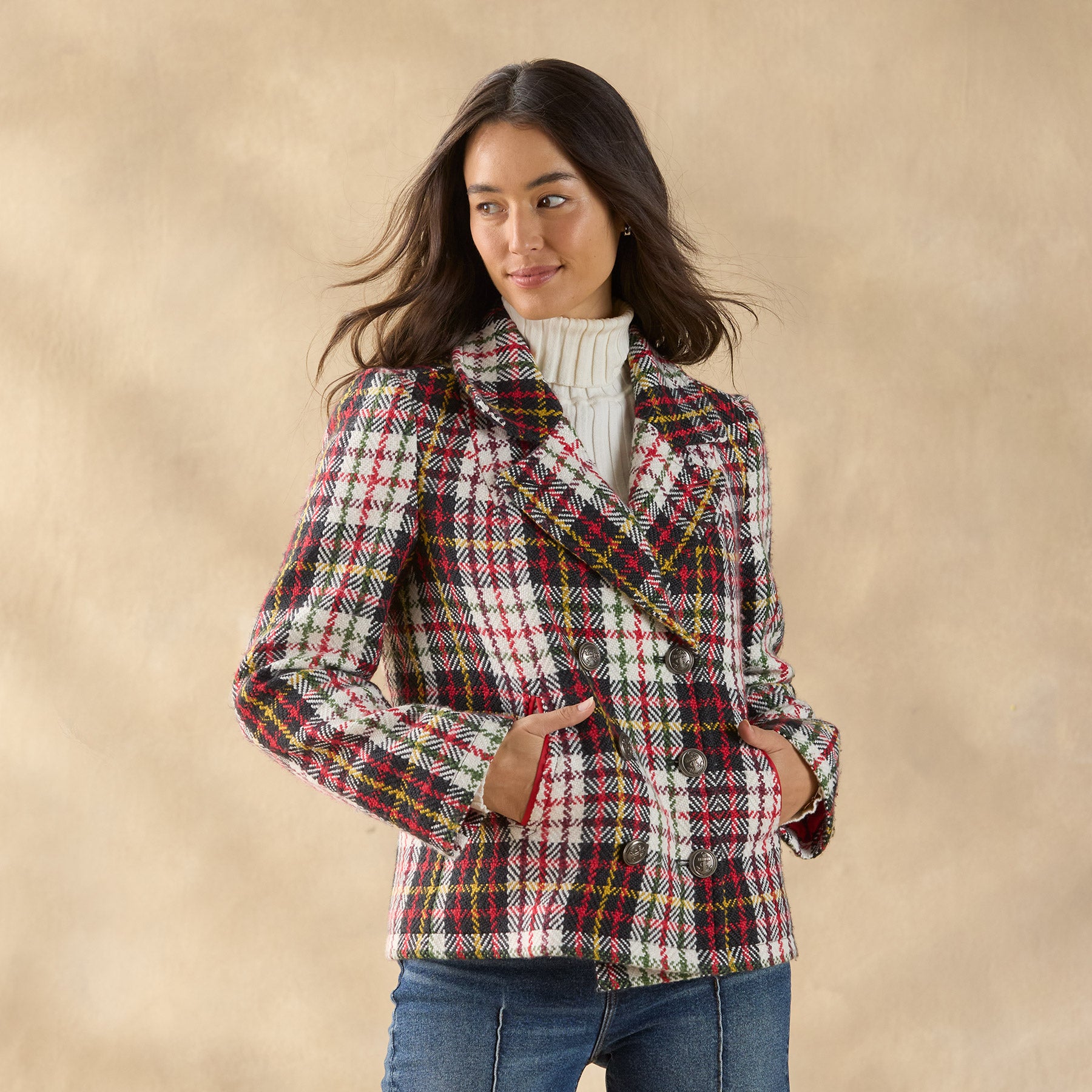 sundance-Plaid Alpenhorn Coat, Petite-Sundance Outlet