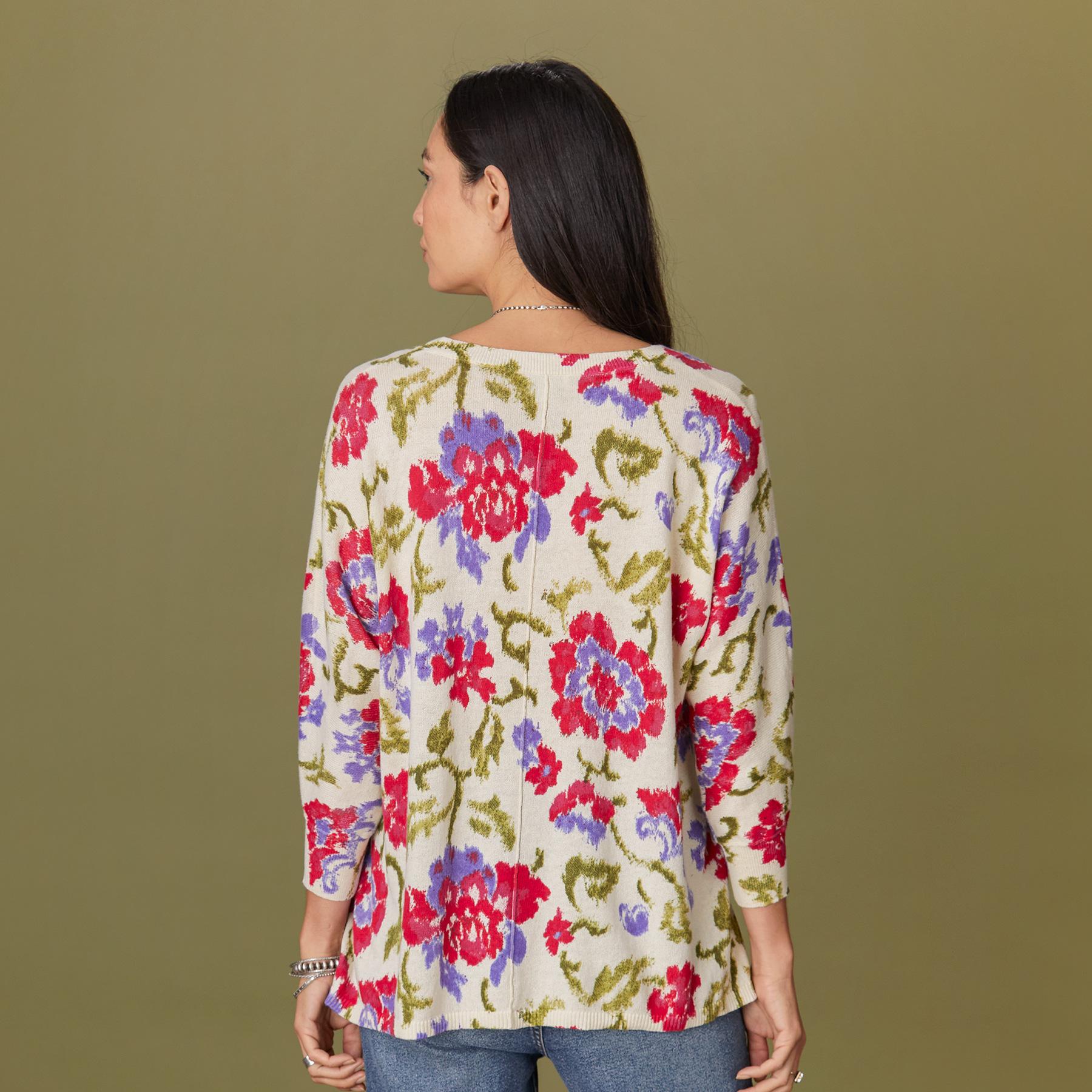 sundance-Floral Johanna Sweater, Petite-Sundance Outlet
