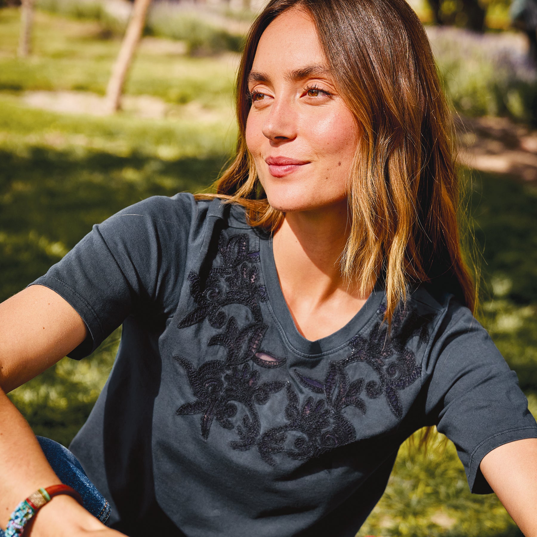 sundance-Toluca Lace Tee-Sundance Outlet