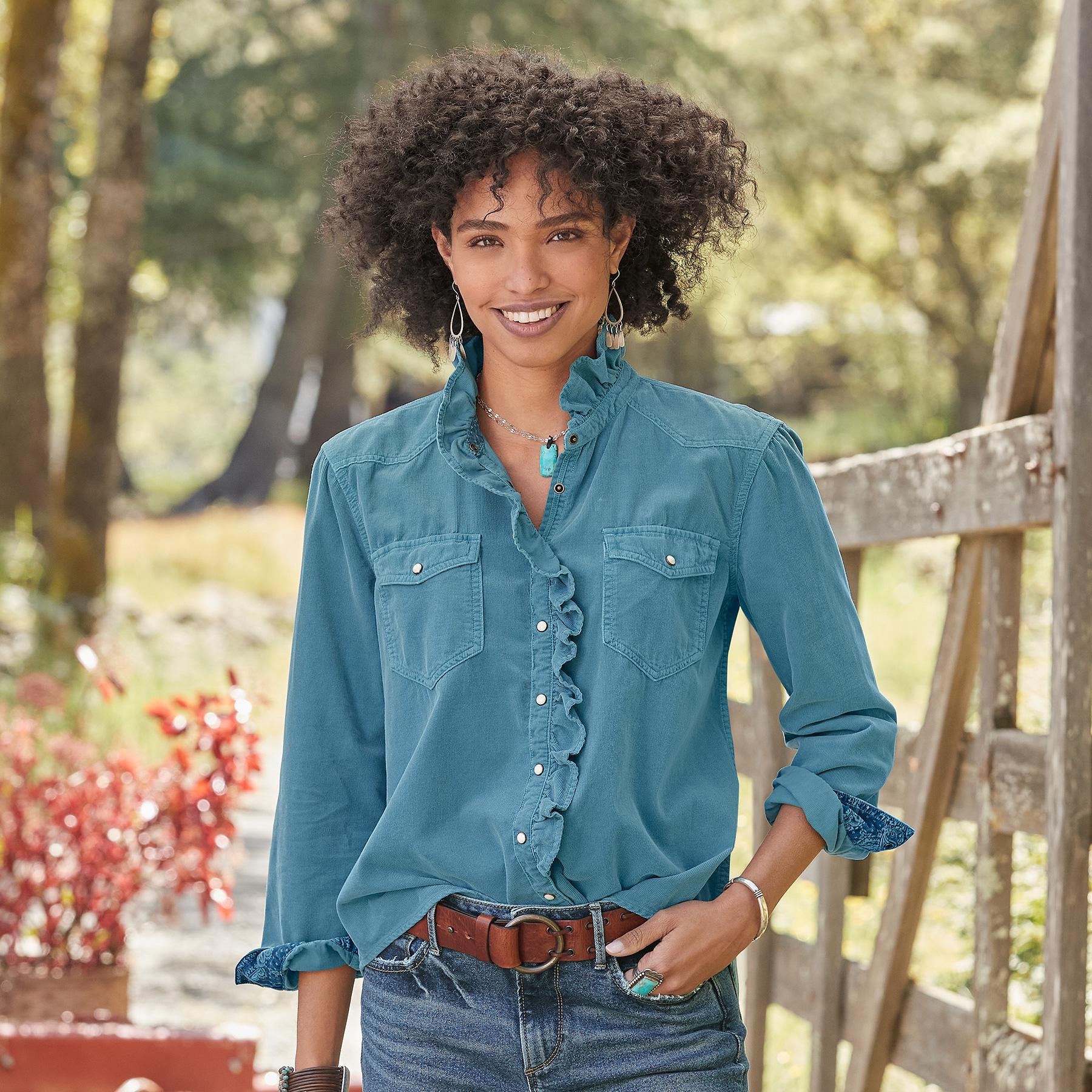 sundance-Ombeline Corduroy Shirt, Petite-Sundance Outlet