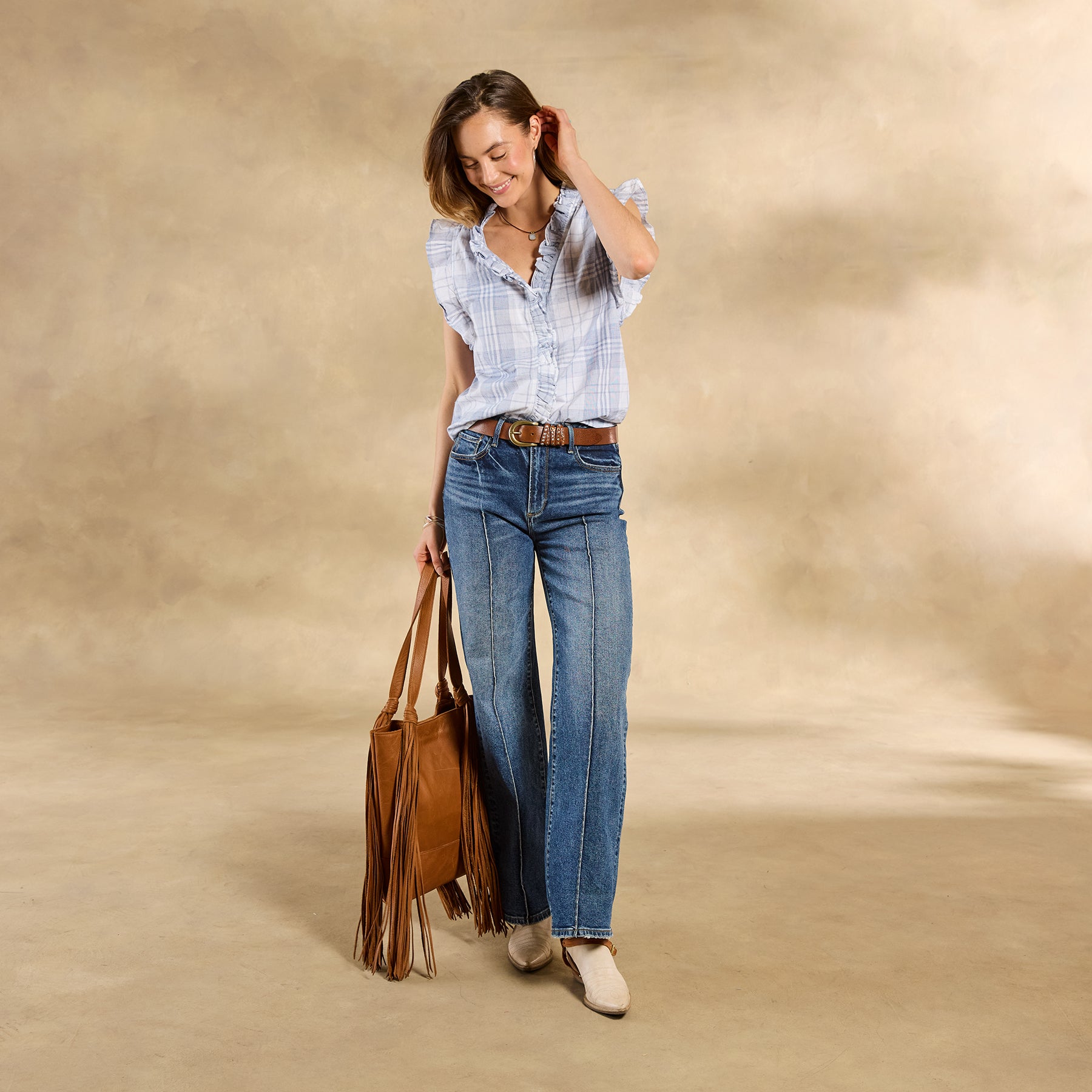 sundance-Milla Plaid Top-Sundance Outlet