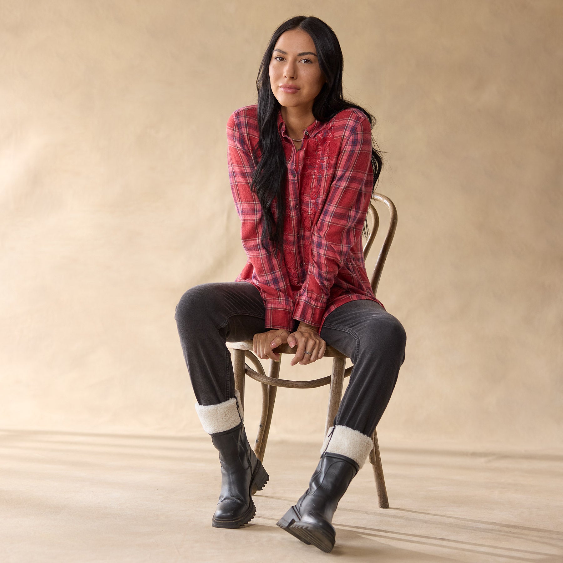 sundance-Amadi Plaid Tunic, Petite-Sundance Outlet