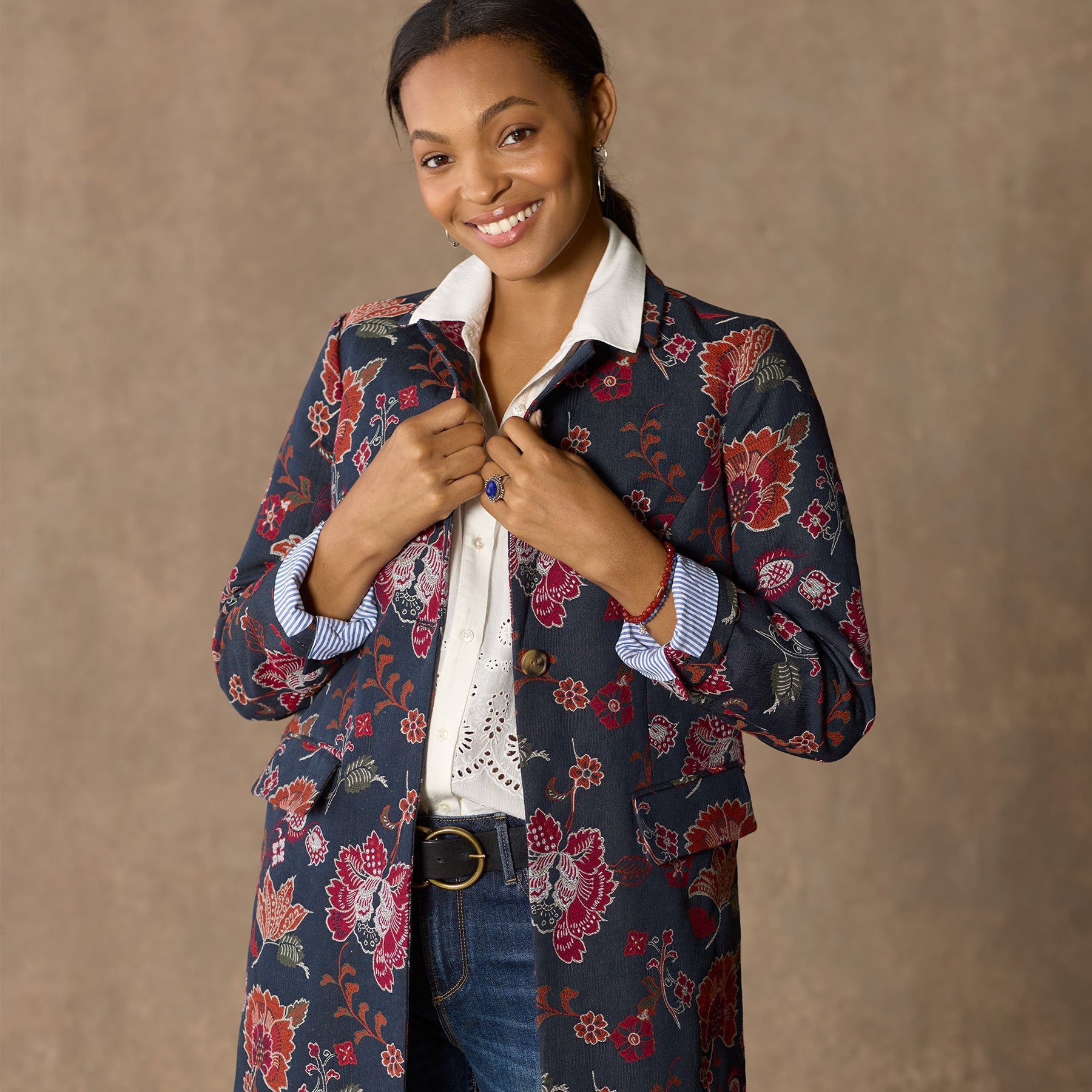 sundance-Estelle Floral Topper, Petite-Sundance Outlet