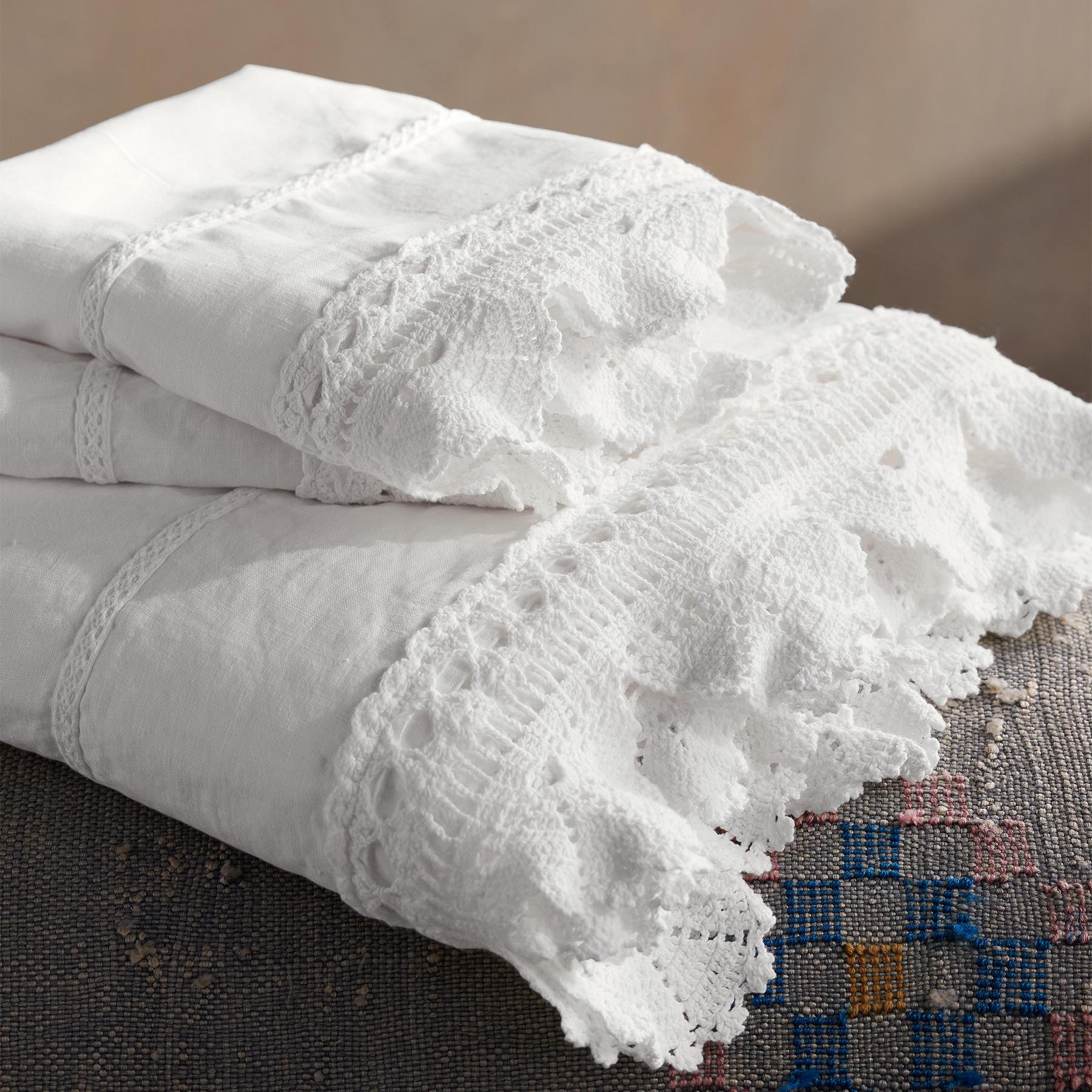 sundance-Gossamer Linen Crochet Flat Sheet-Sundance Outlet