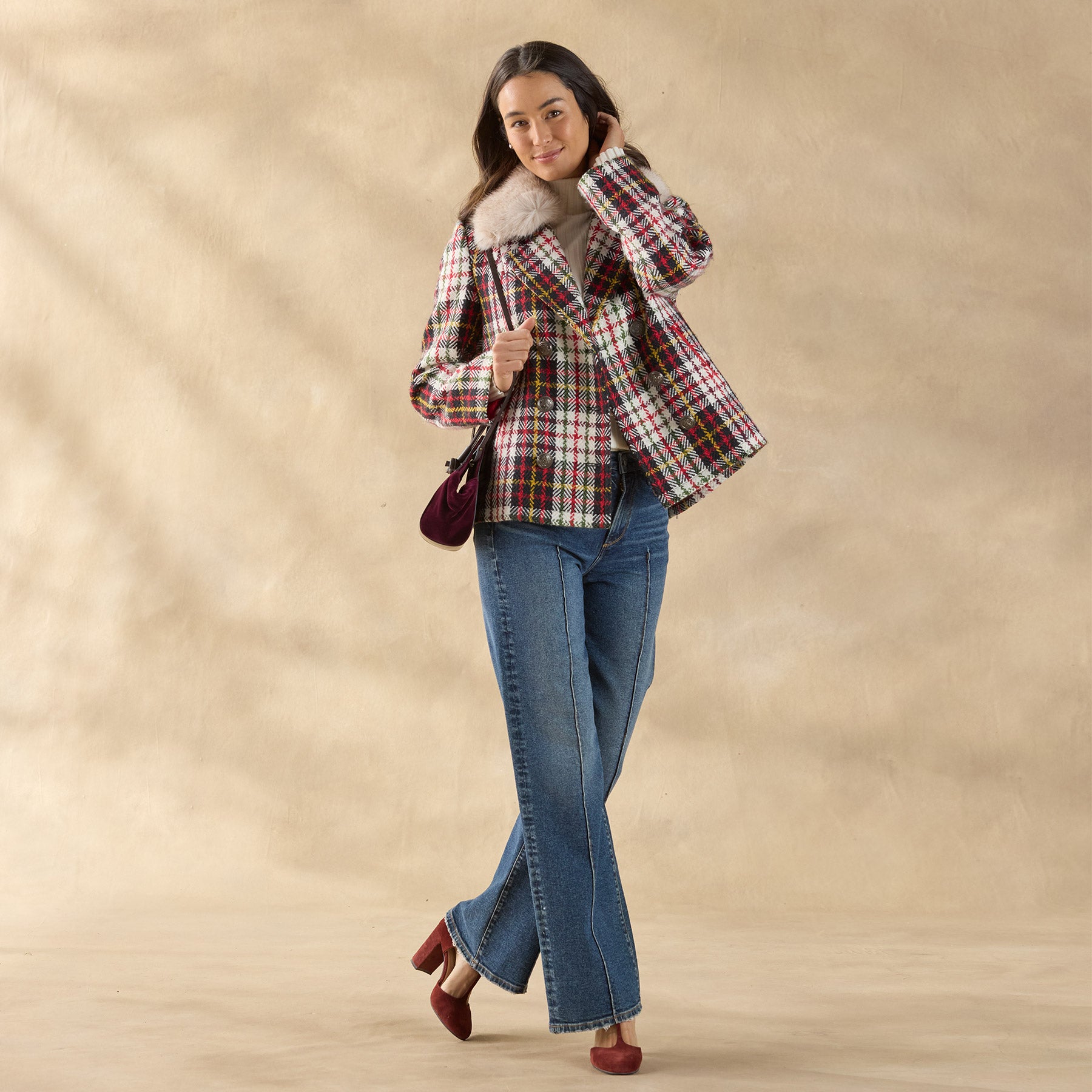 sundance-Plaid Alpenhorn Coat, Petite-Sundance Outlet