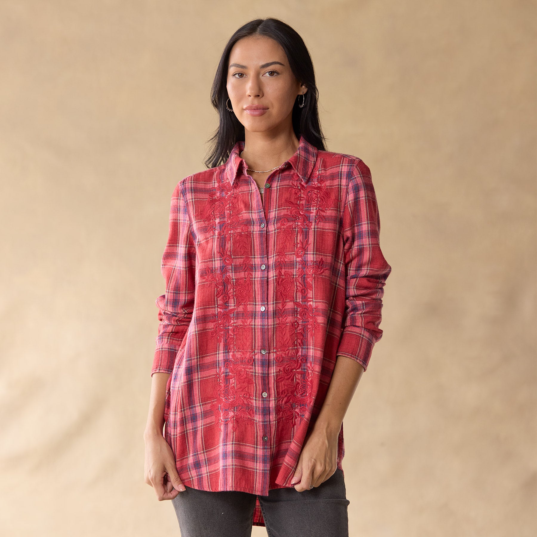 sundance-Amadi Plaid Tunic, Petite-Sundance Outlet