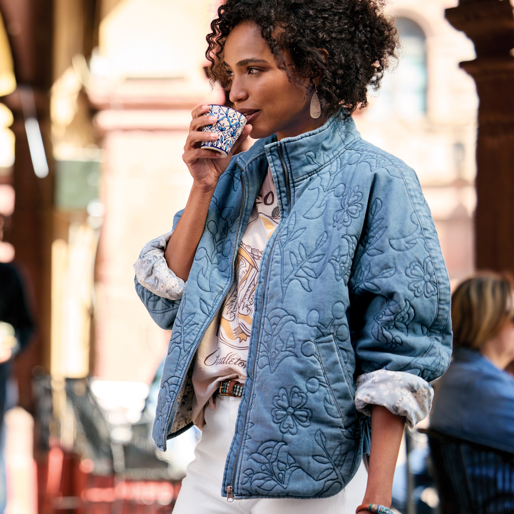 sundance-Nova Quilted Denim Jacket-Sundance Outlet