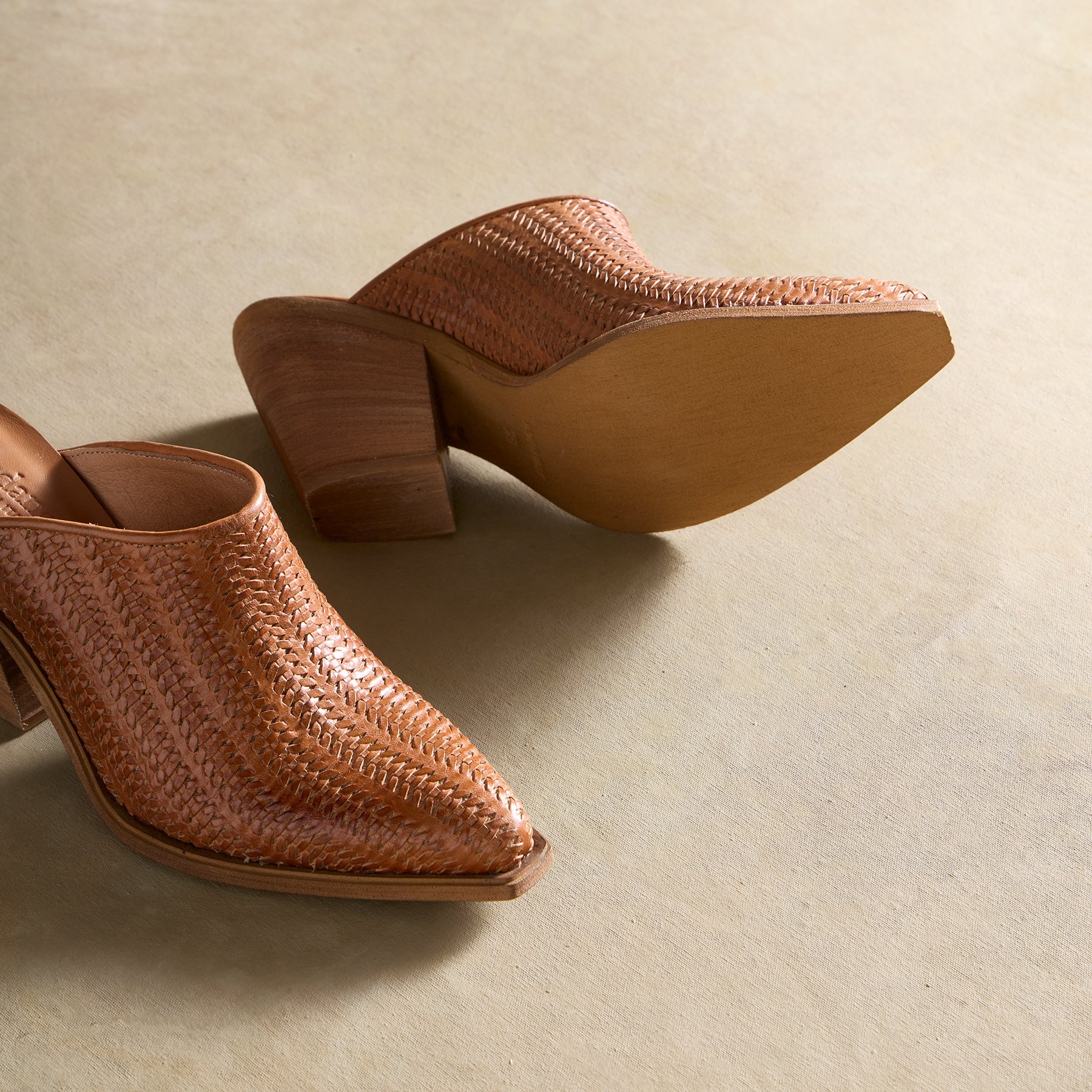 sundance-Woven Furrows Mules-Sundance Outlet