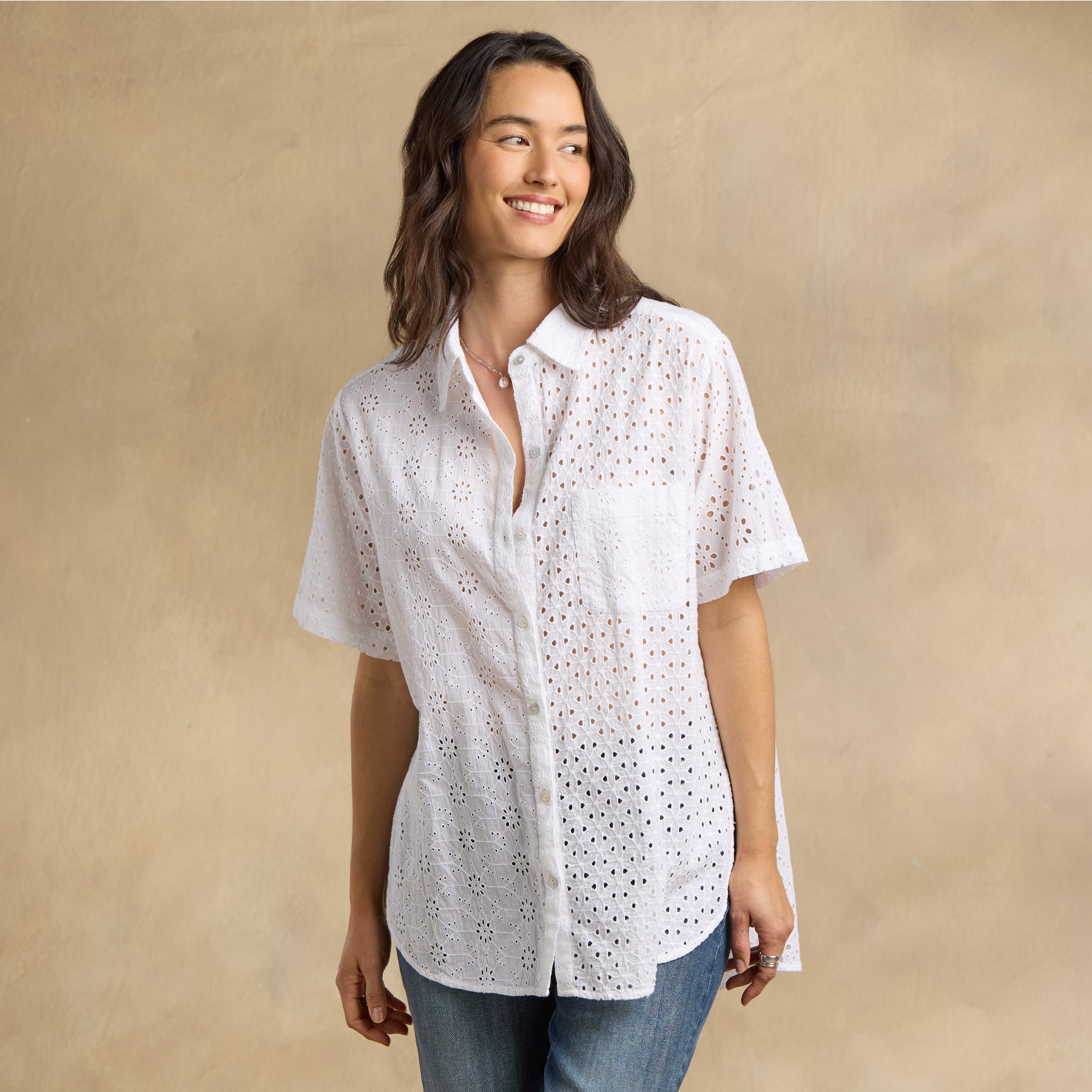 sundance-Tabitha Eyelet Shirt, Petite-Sundance Outlet