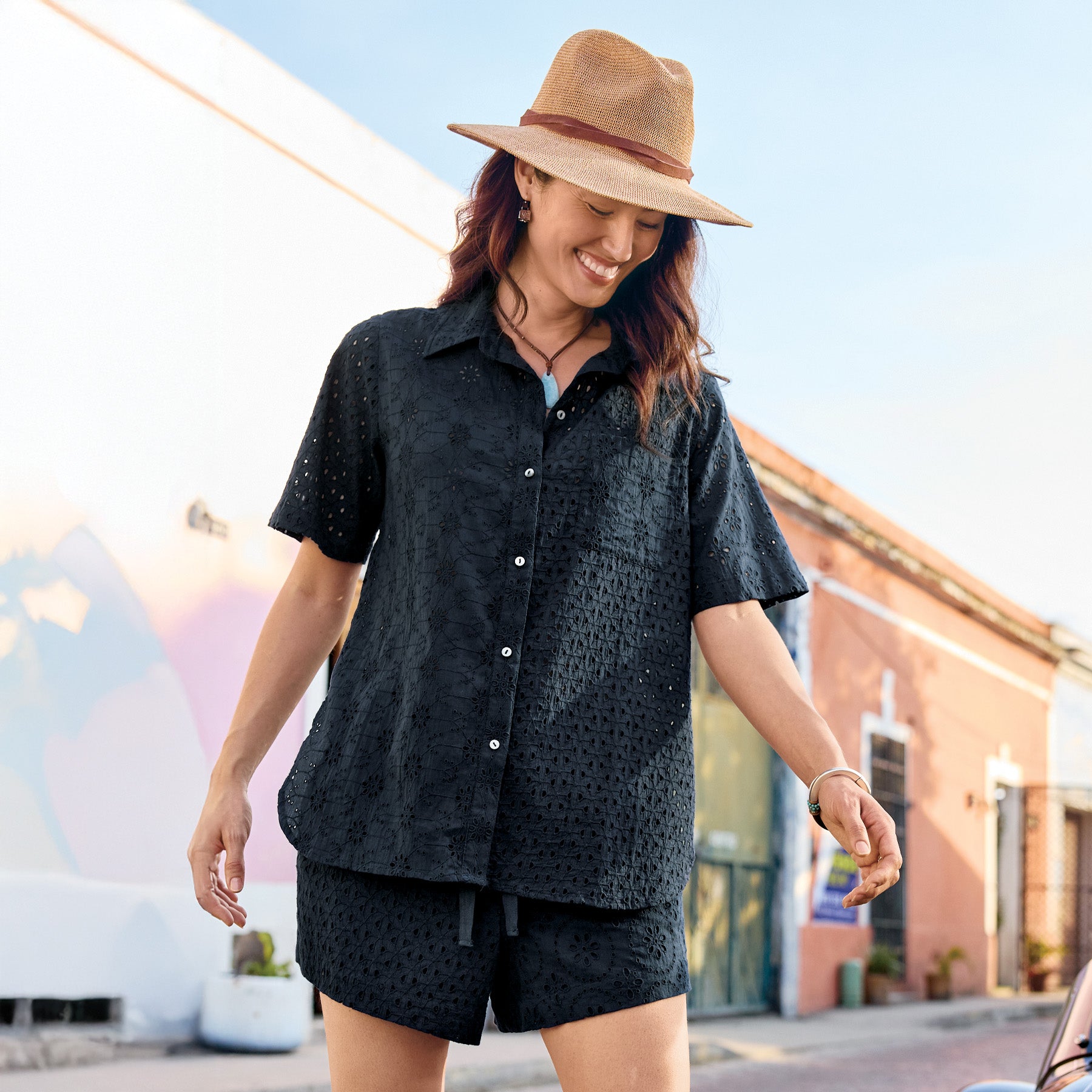 sundance-Tabitha Eyelet Shirt-Sundance Outlet