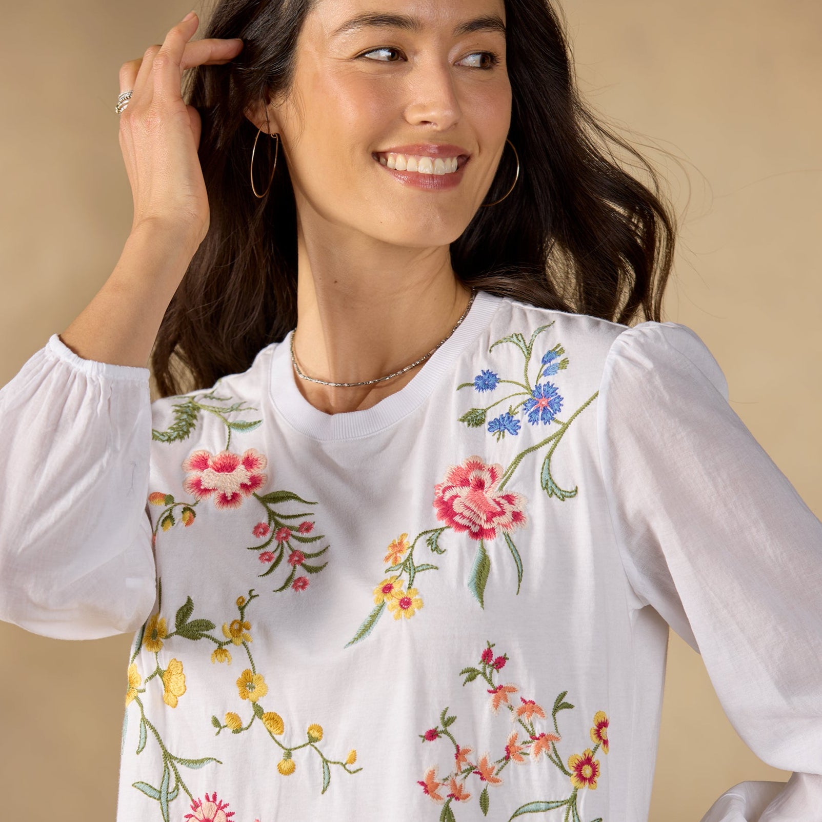 sundance-Sophia Mixed-Media Top, Petite-Sundance Outlet