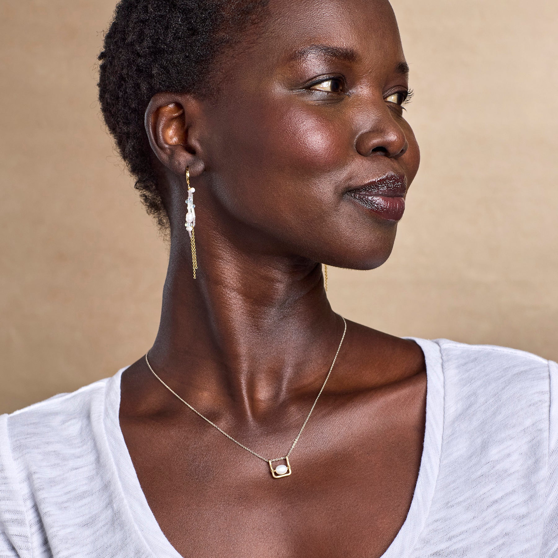 sundance-Pearl Swing Necklace-Sundance Outlet