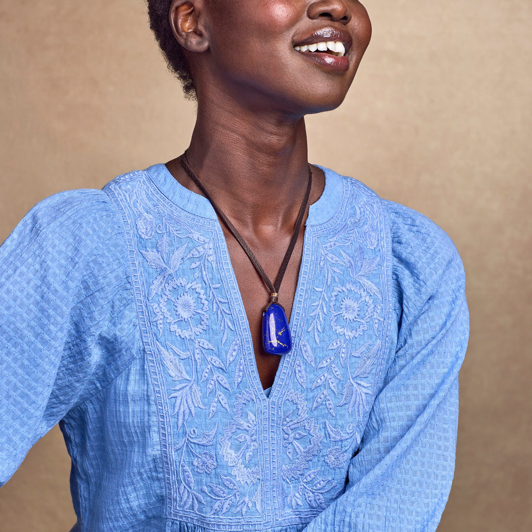 sundance-Lorca Lapis Necklace-Sundance Outlet