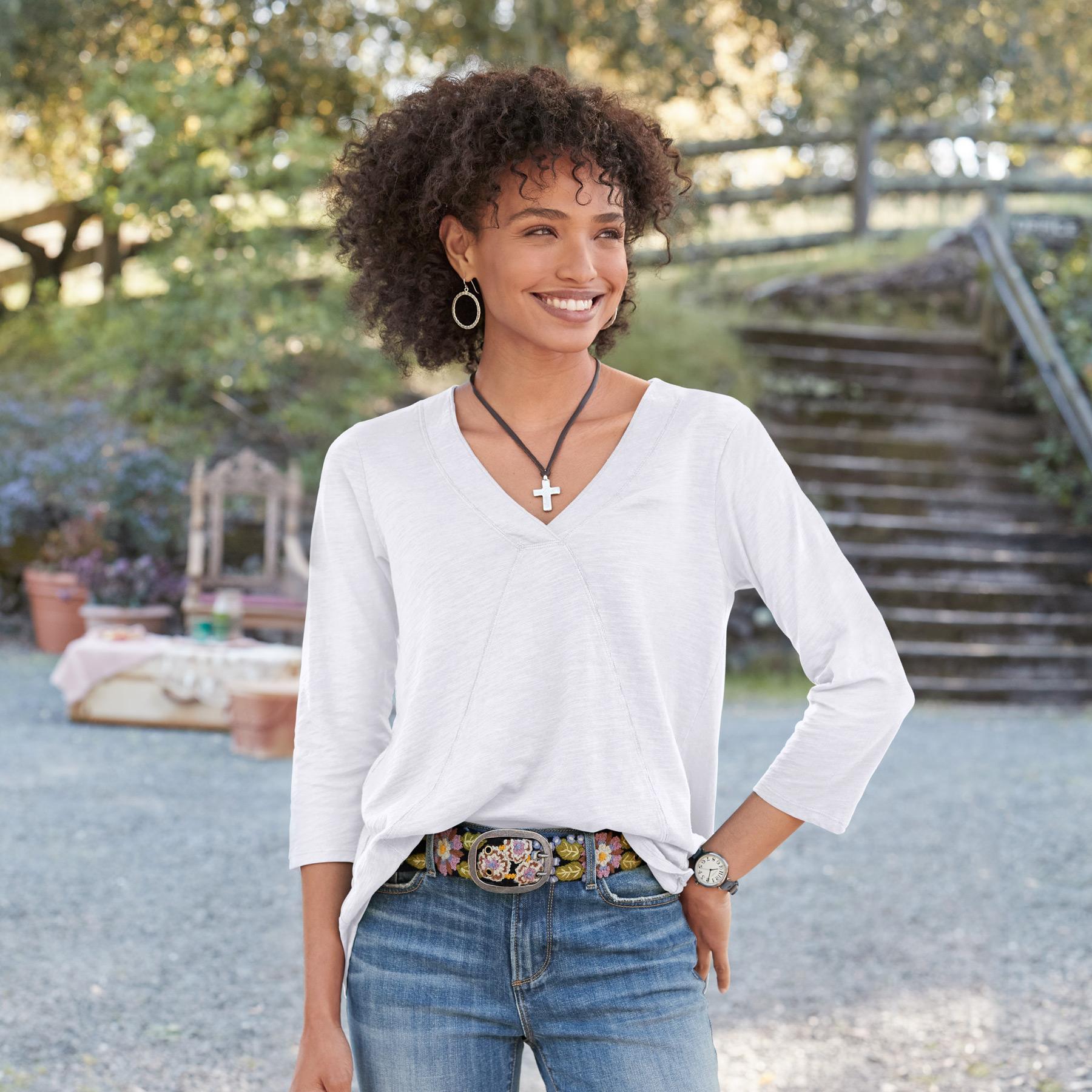 sundance-Everyday Essential Tee 3/4 Sleeve-Sundance Outlet