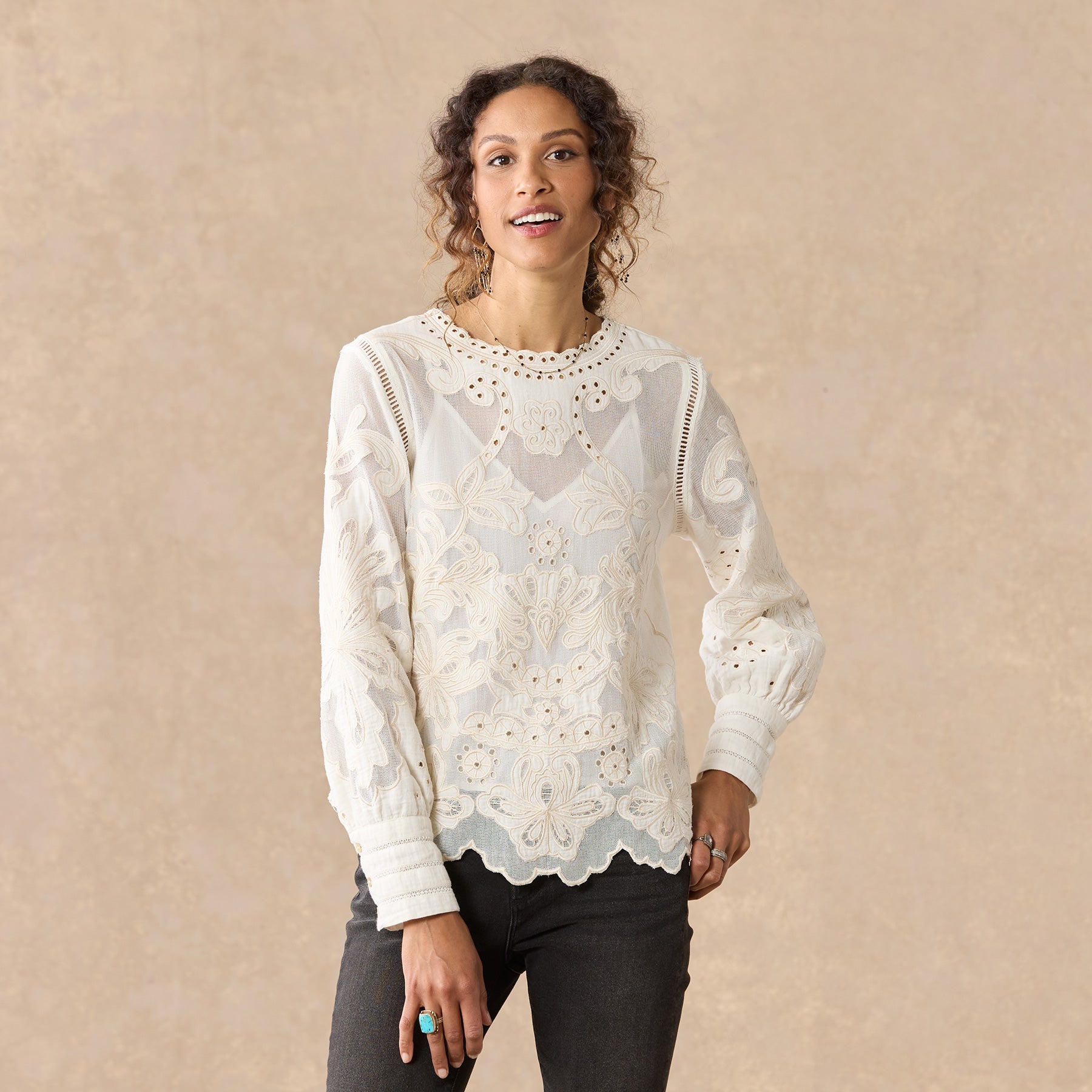 sundance-Reach For Beauty Top, Petite-Sundance Outlet