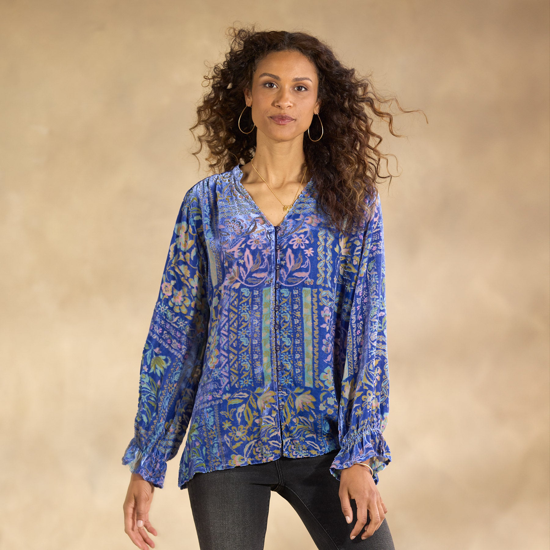 sundance-Joasie Burnout Velvet Top, Petite-Sundance Outlet
