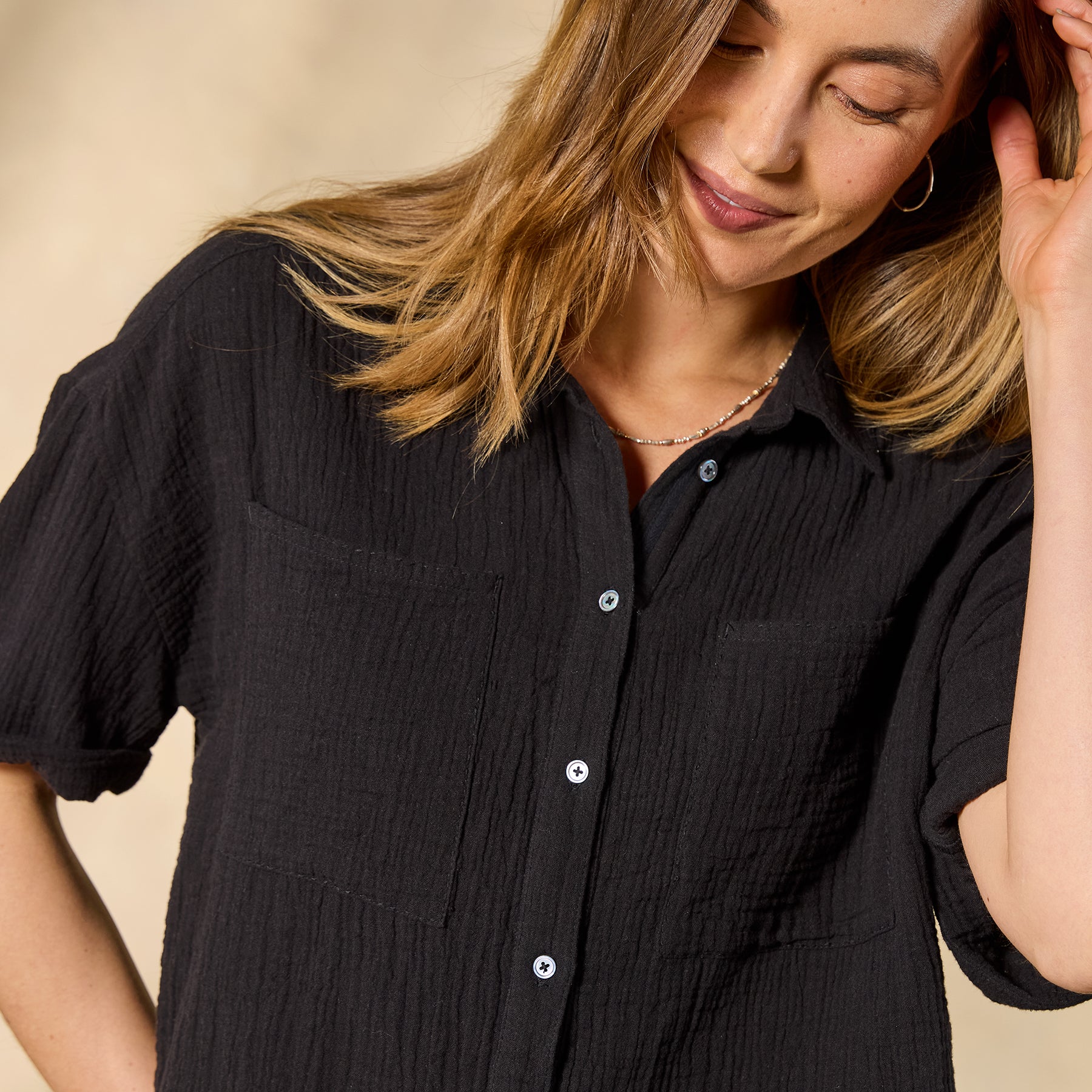 sundance-Mona Gauze Camp Shirt-Sundance Outlet