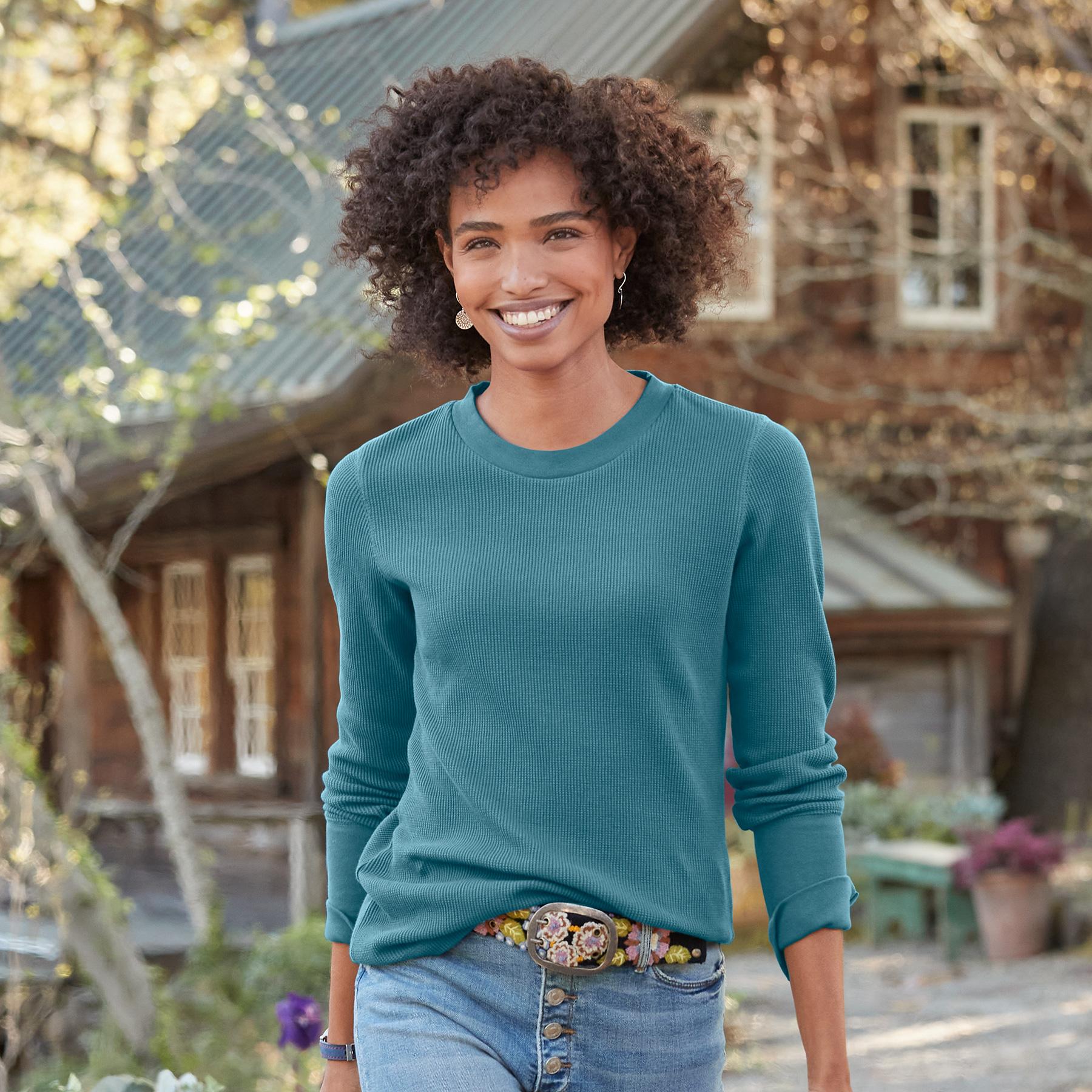 sundance-Crewneck Thermal, Petite-Sundance Outlet
