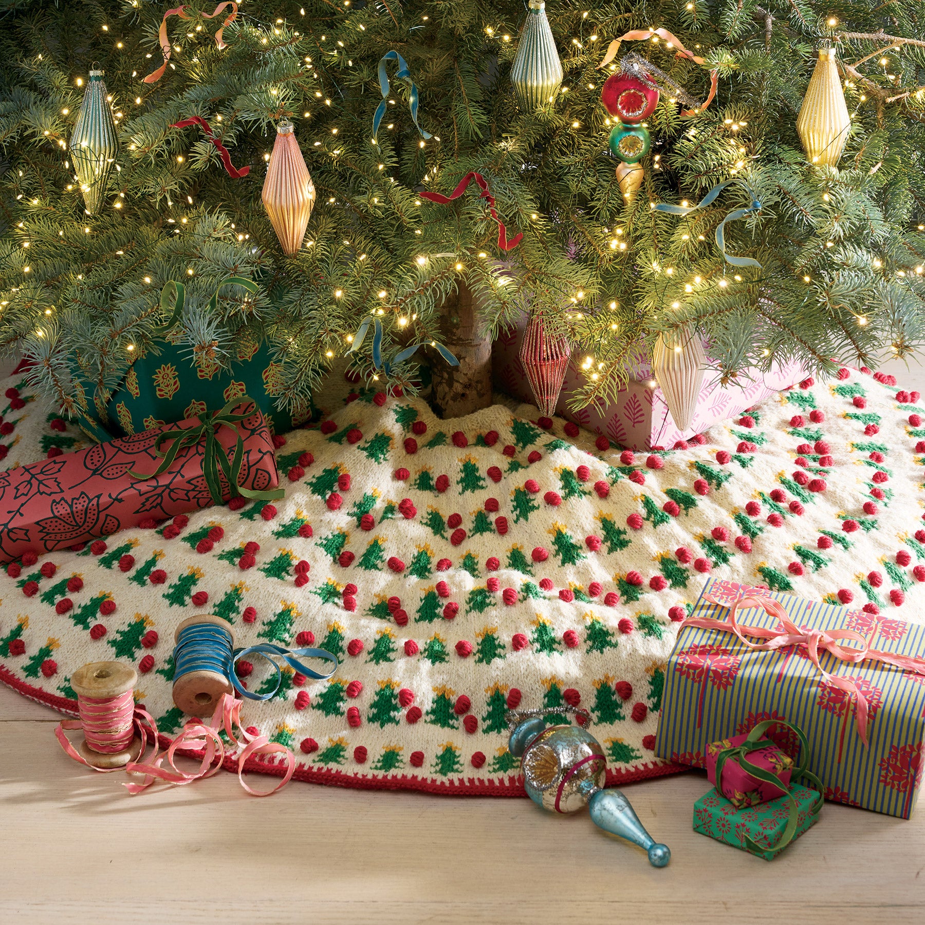 sundance-Heirloom Pompom Trees Tree Skirt-Sundance Outlet