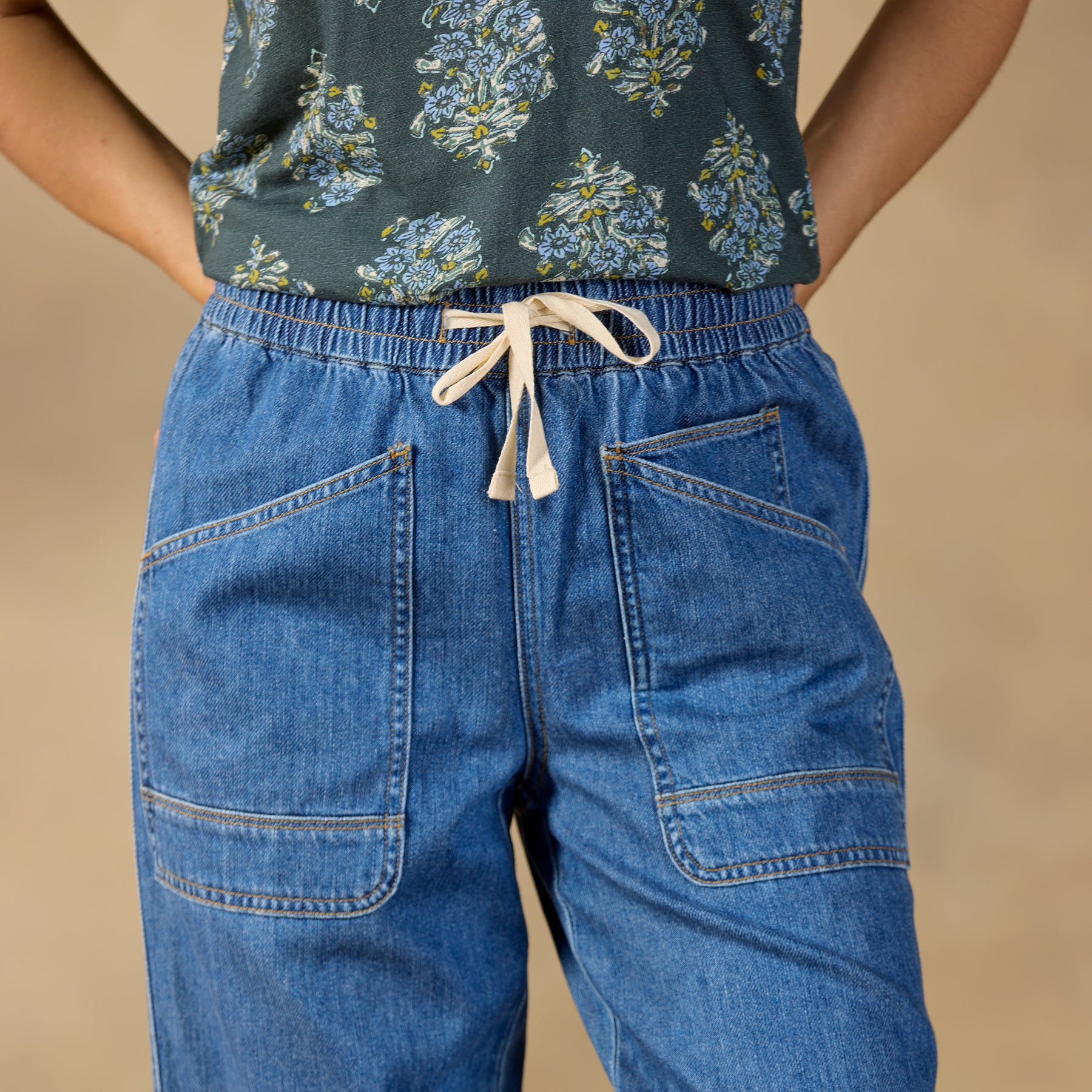 sundance-Nyla Denim Joggers, Petite-Sundance Outlet