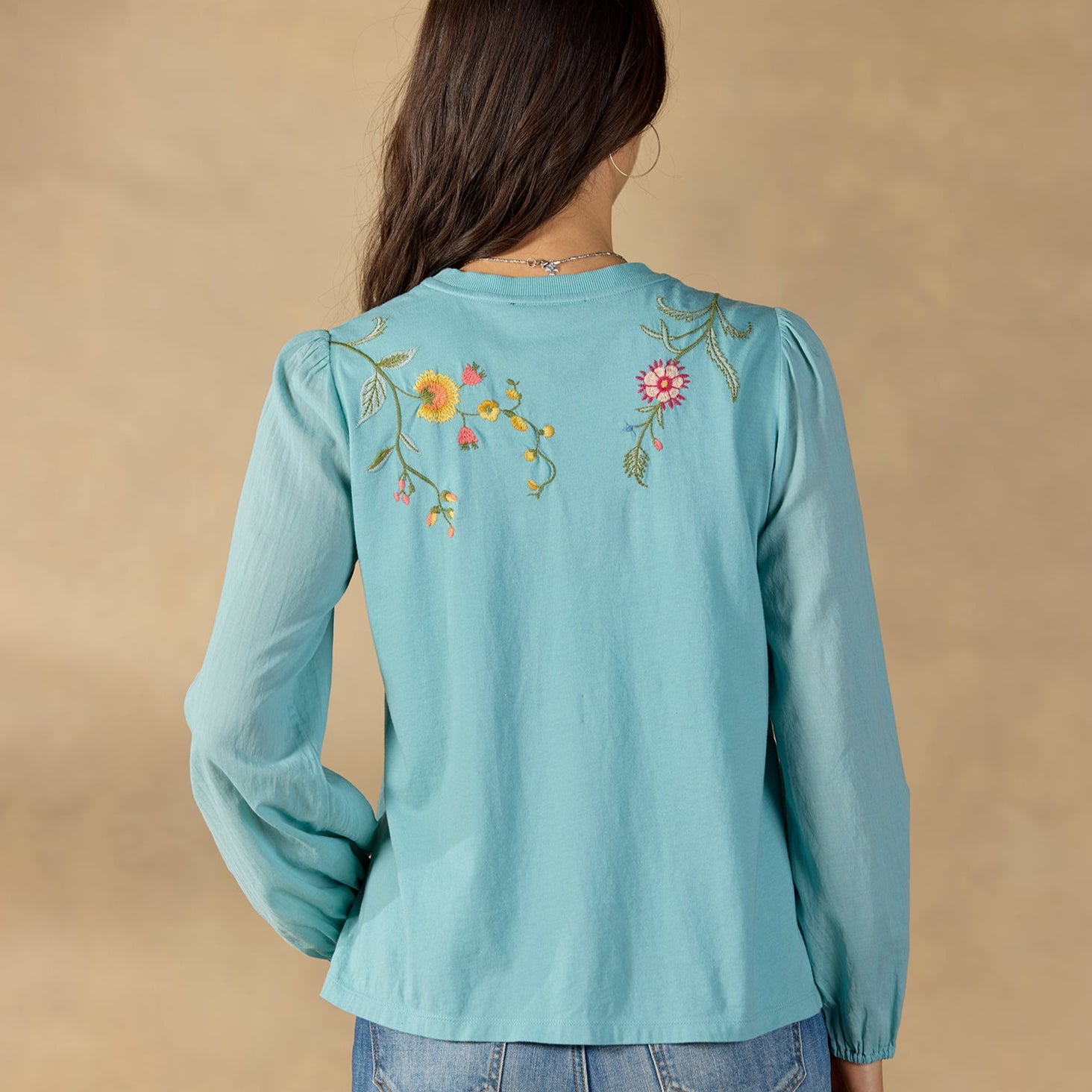 sundance-Sophia Mixed-Media Top, Petite-Sundance Outlet
