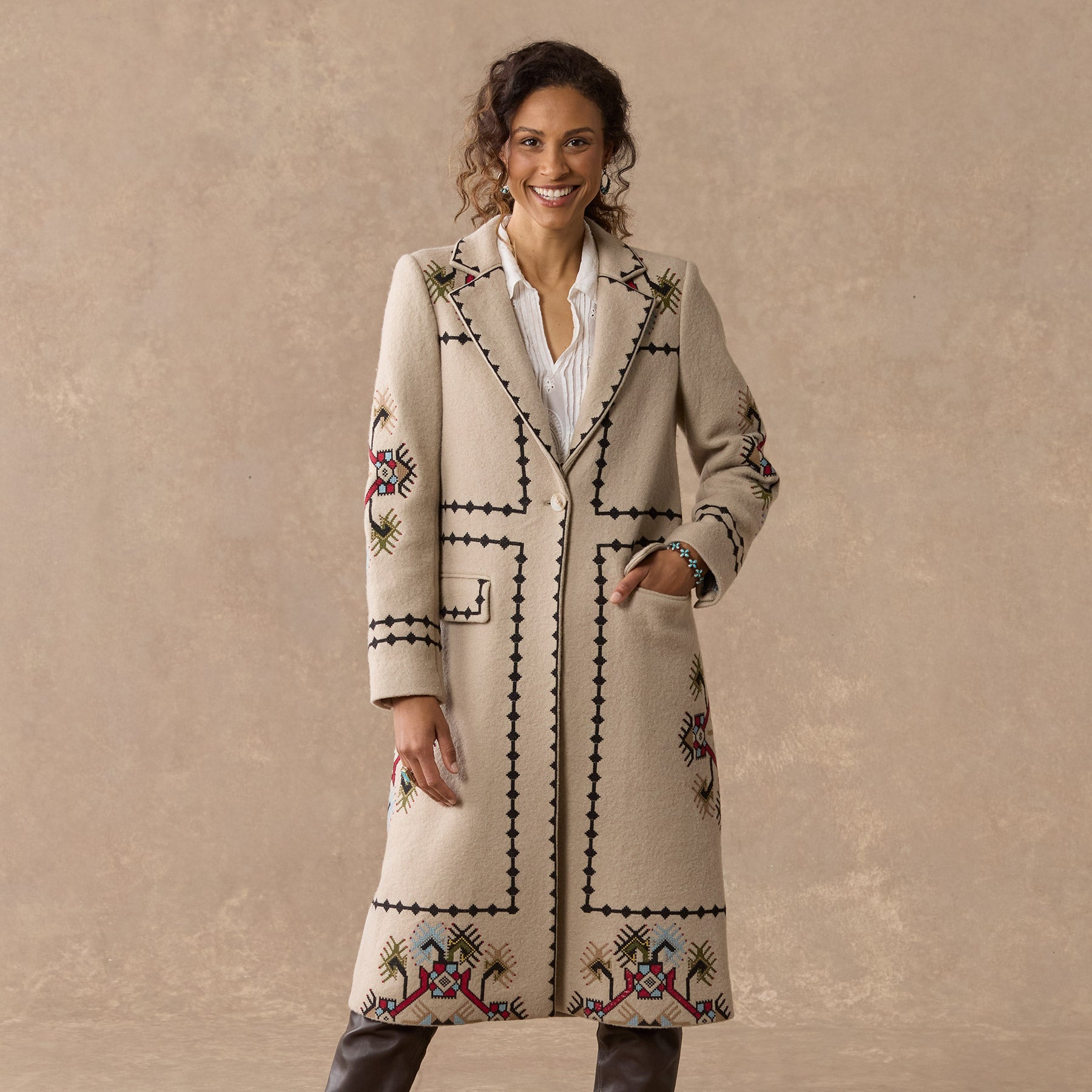 sundance-Cardiff Folk Coat, Petite-Sundance Outlet