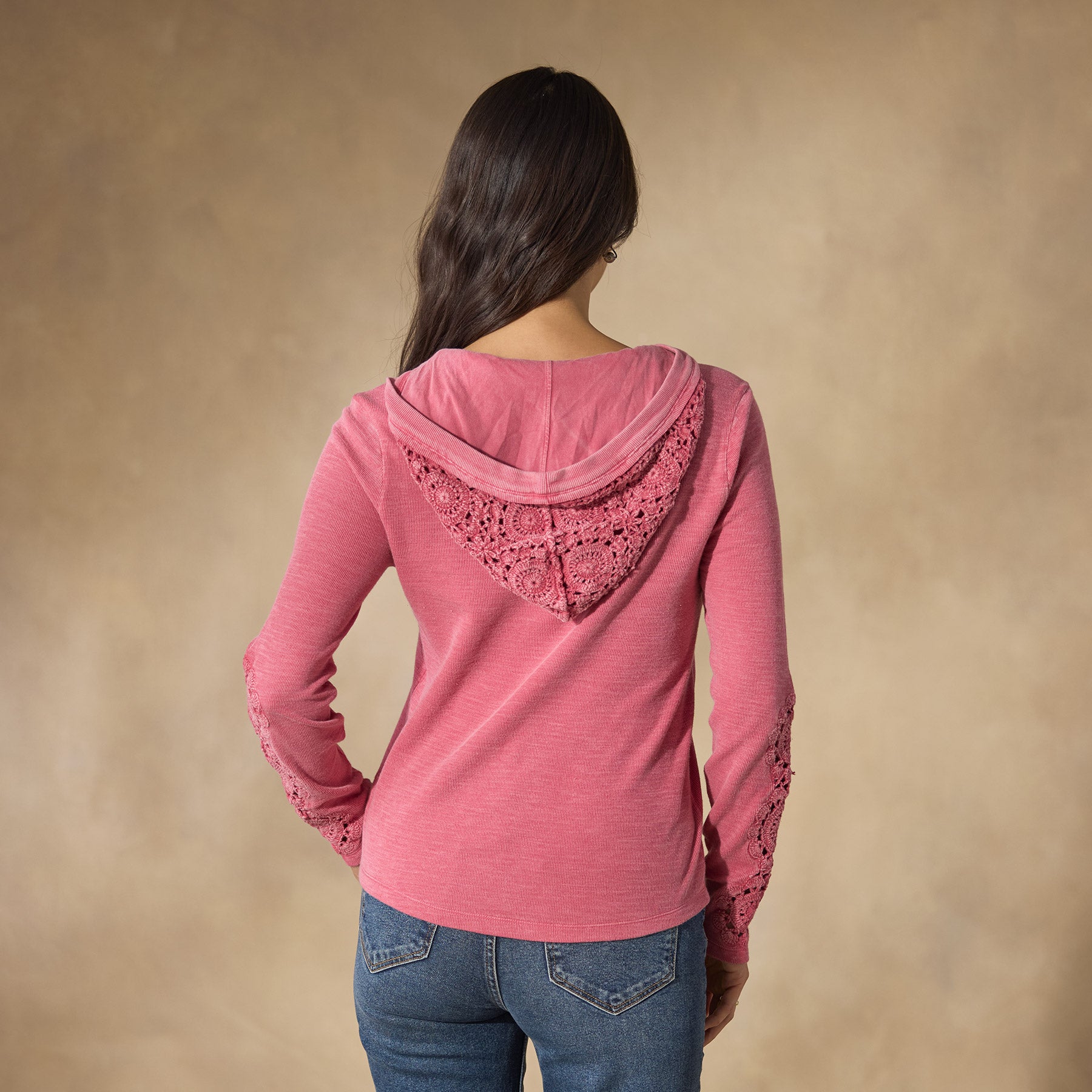 sundance-Caitlin Crochet Hoodie-Sundance Outlet